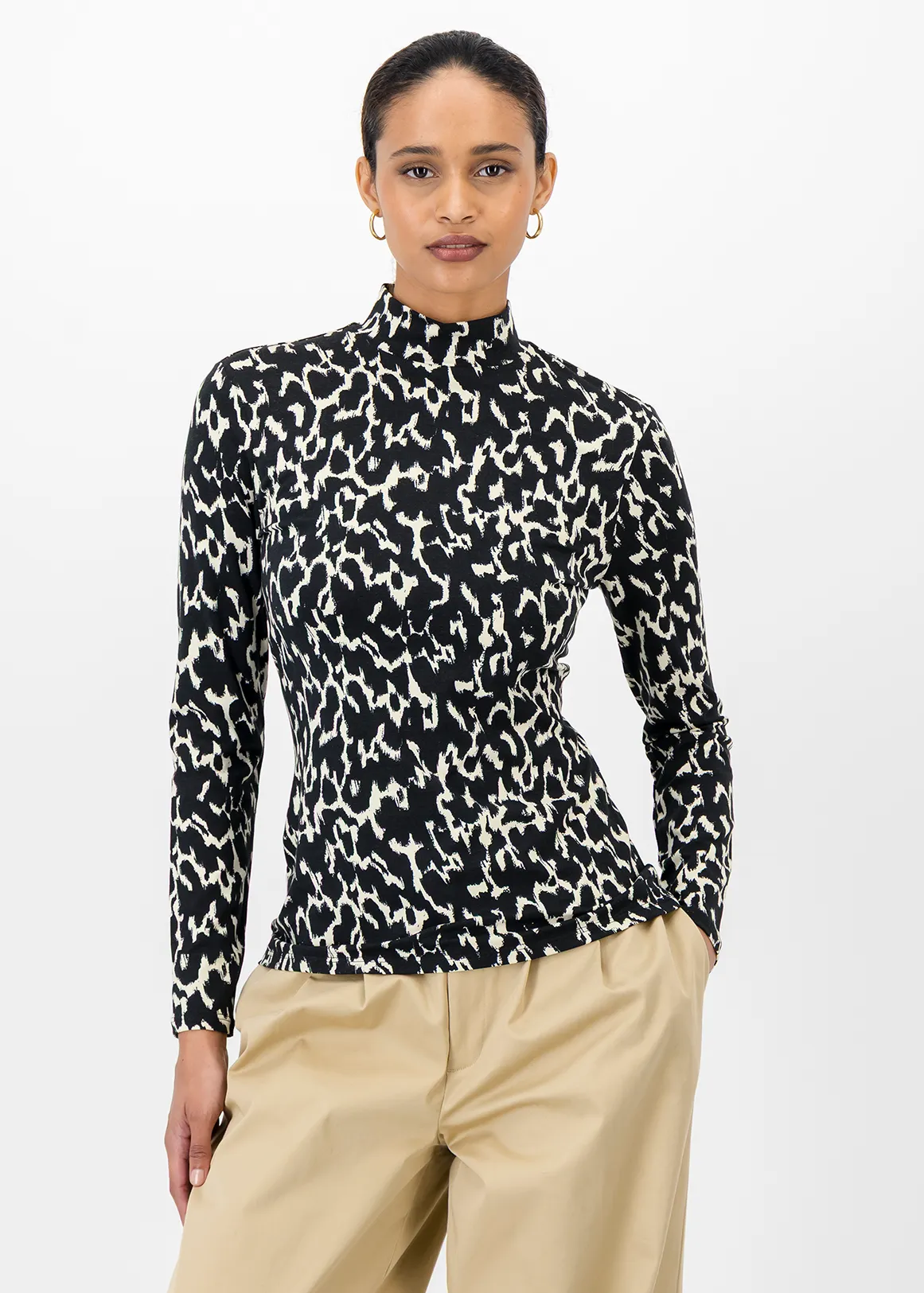 Print Modal Blend Turtleneck - X CREAM
