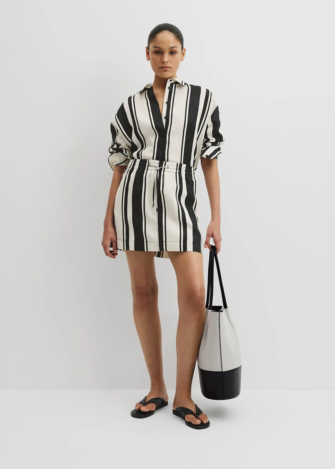 Print Pull On Linen Small - BOLD STRIPE
