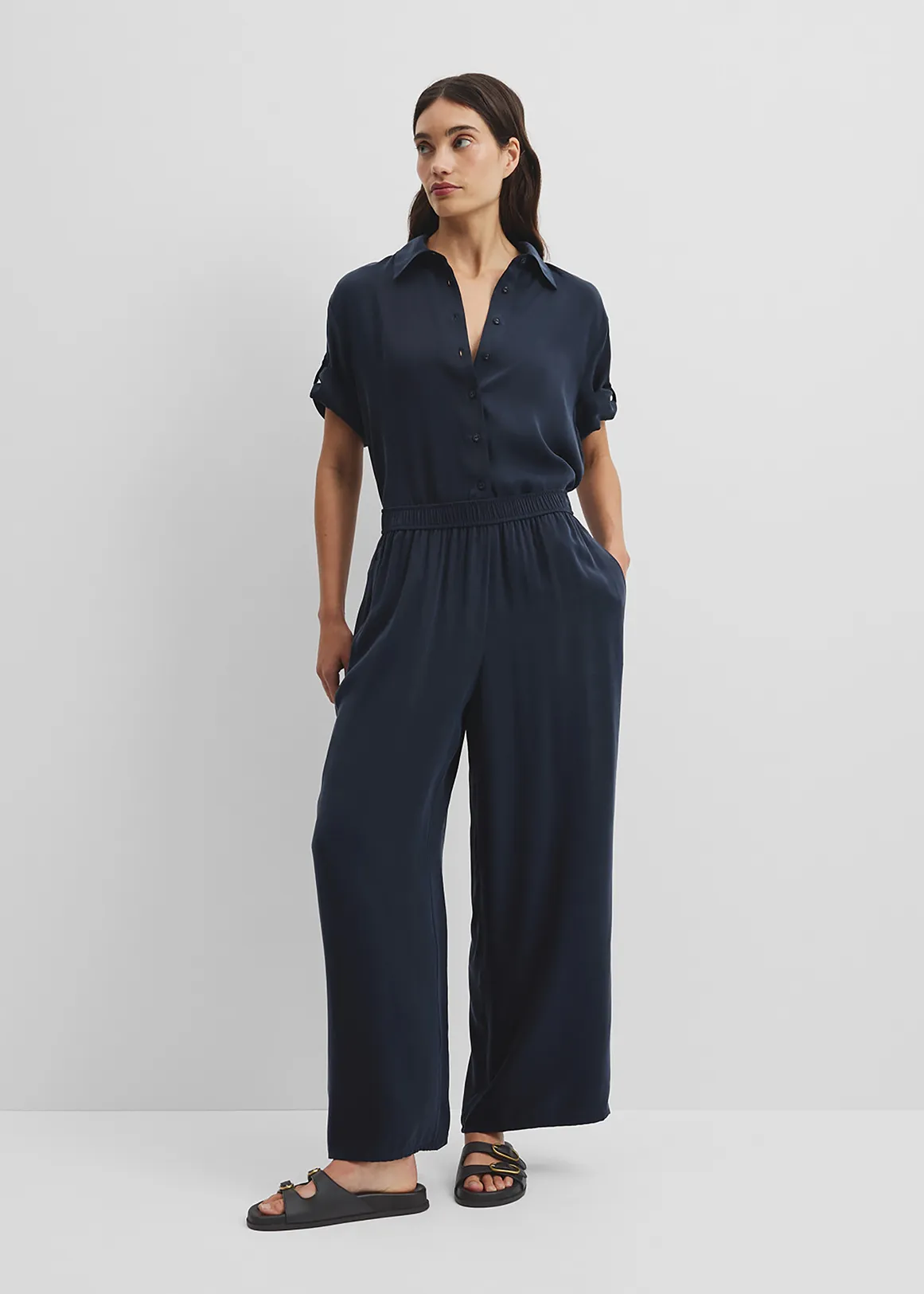 Pull On Cupro Pant - TWILIGHT1