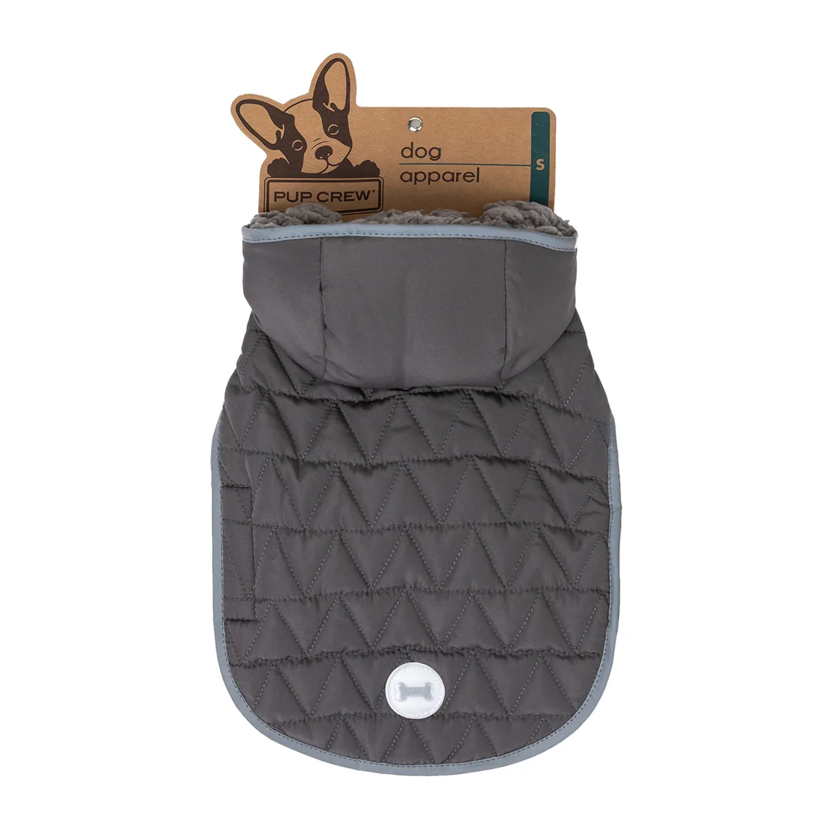 Pup Crew Dog Apparel Reflective Edge Hooded Puffer Small