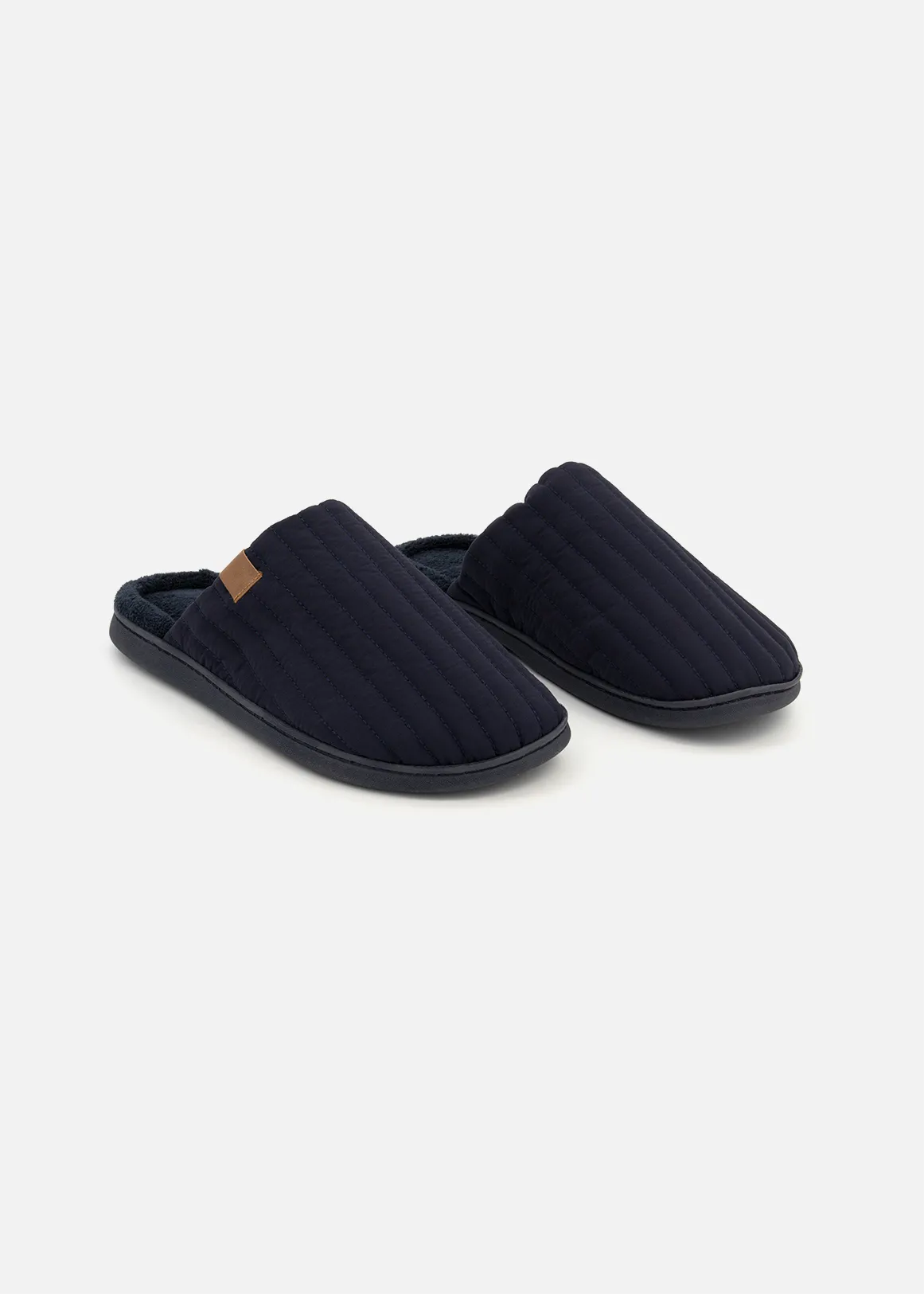 Quilted Mule Slippers - NAVY