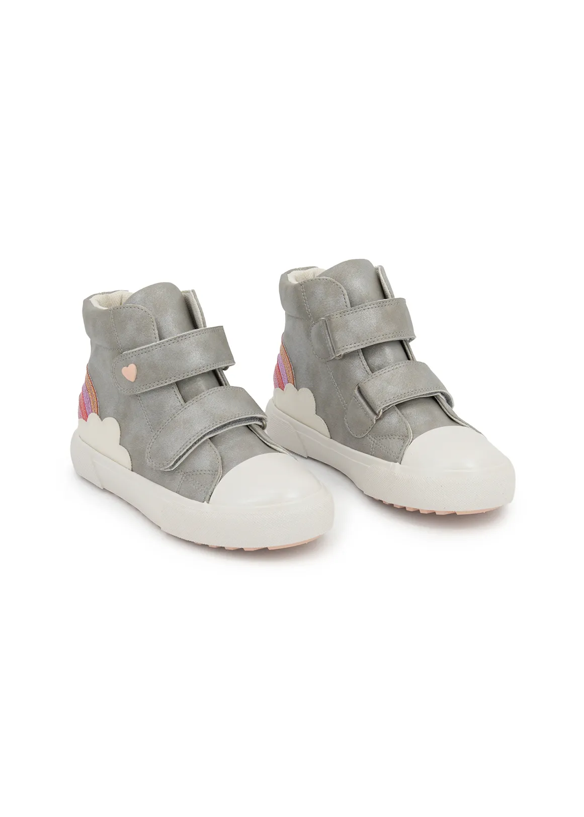 Rainbow High Top Sneakers (Size 5-13) Younger Girl - SILVER