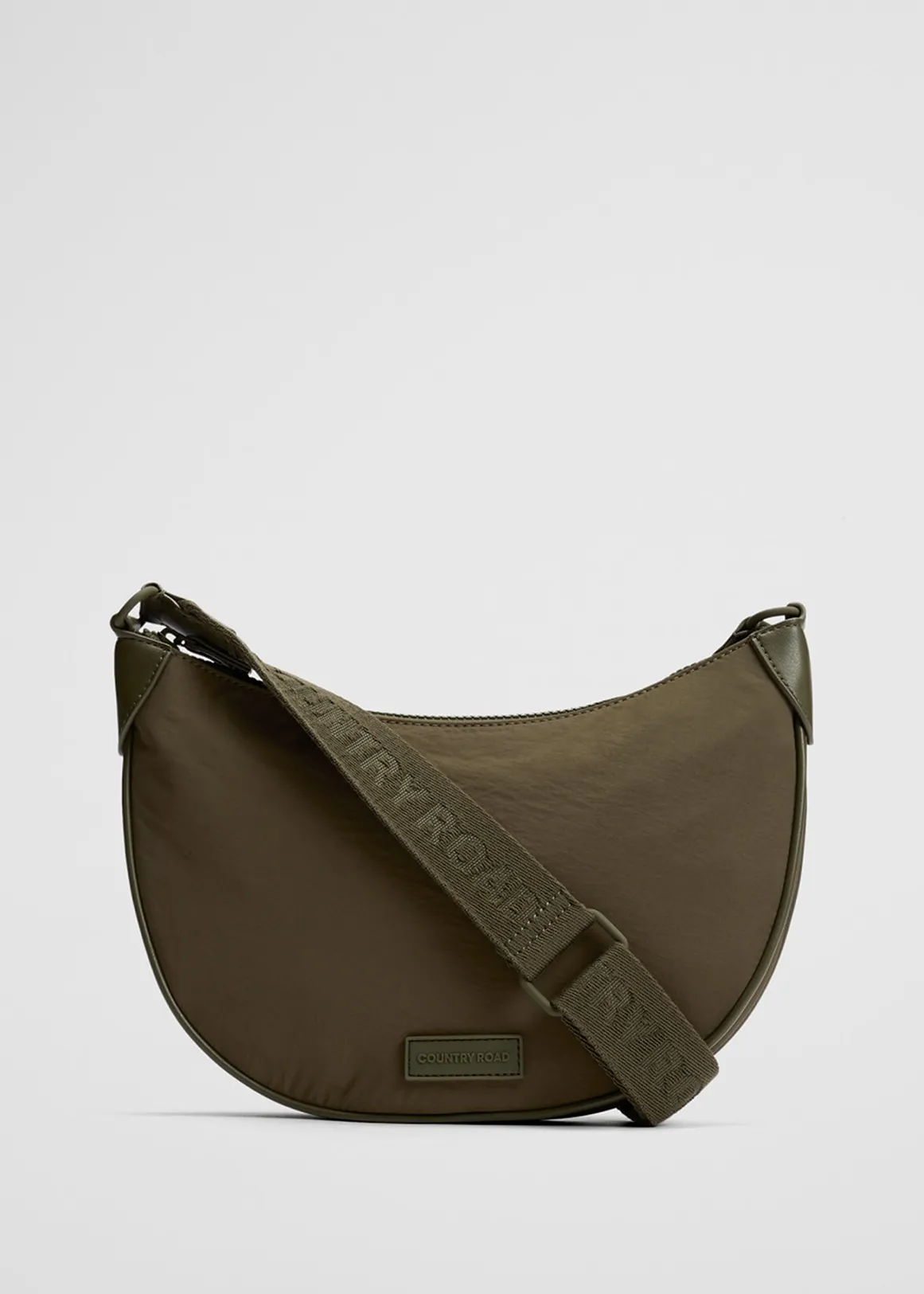 Recycled Nylon Soft Zip Saddle Sling - BURNT OLIVE