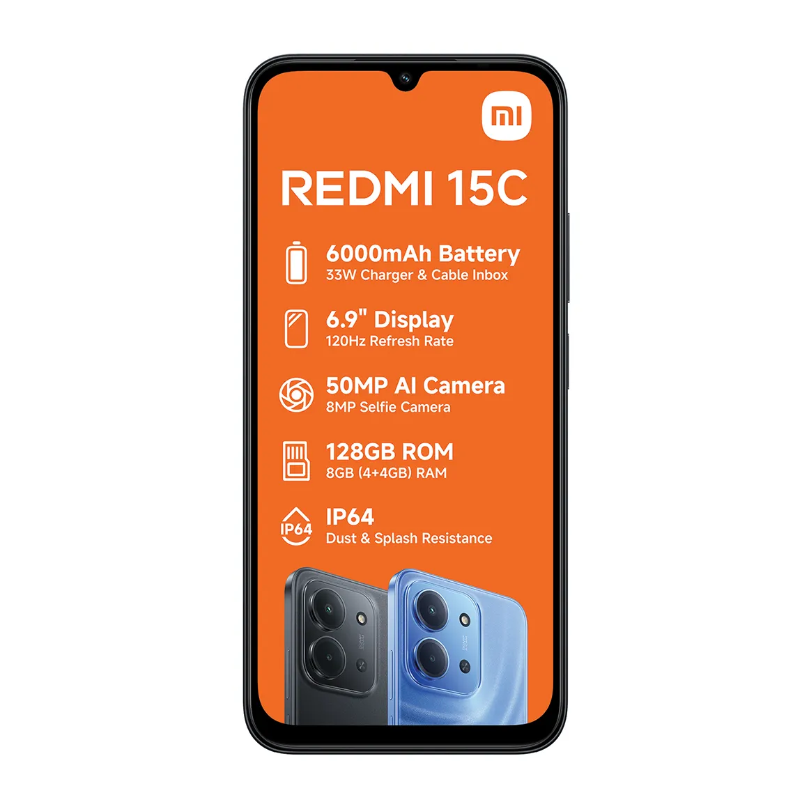 Redmi 15C 128GB 4G Dual Sim - BLACK