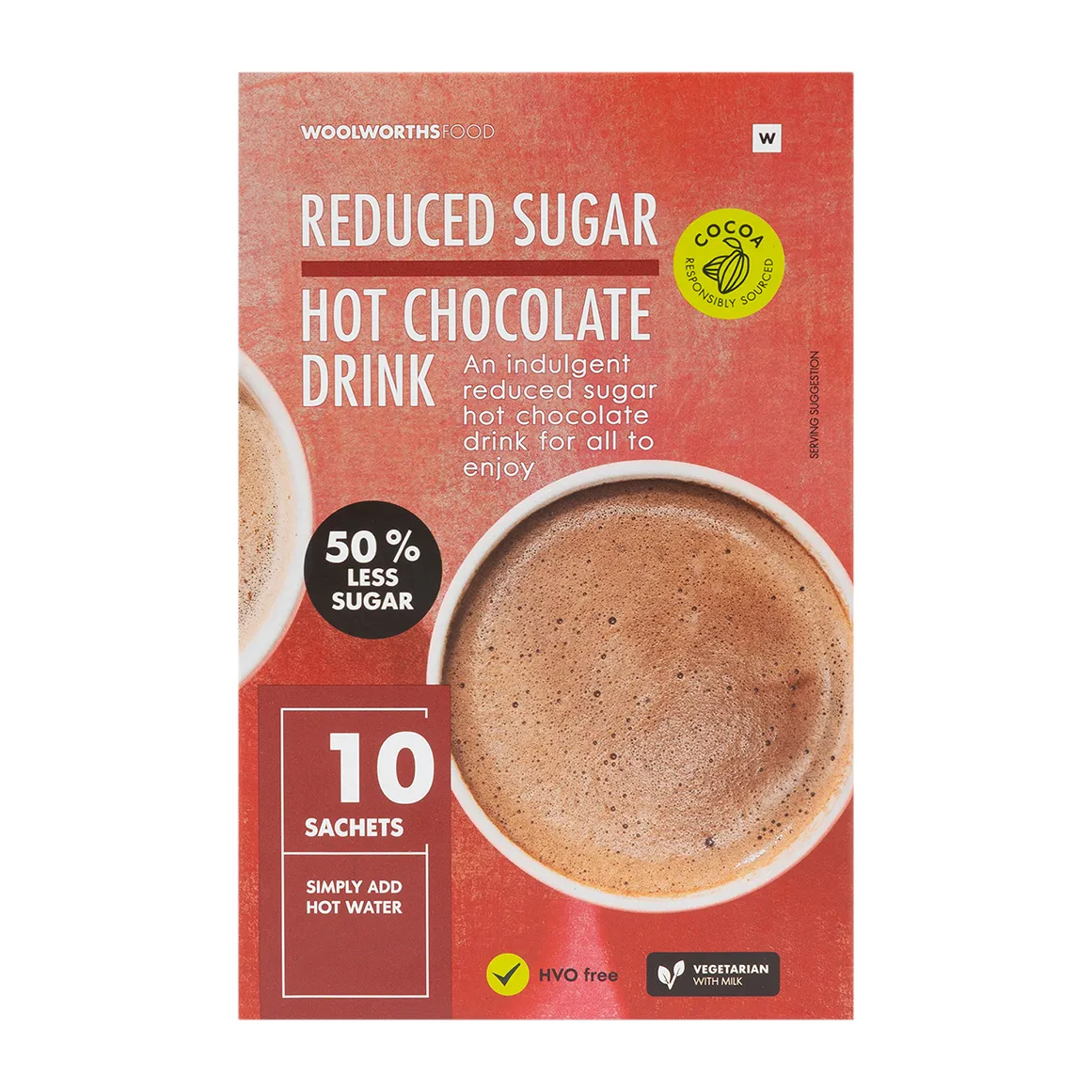 Reduced Sugar Hot Chocolate Drink Sachets 10 x 16 g