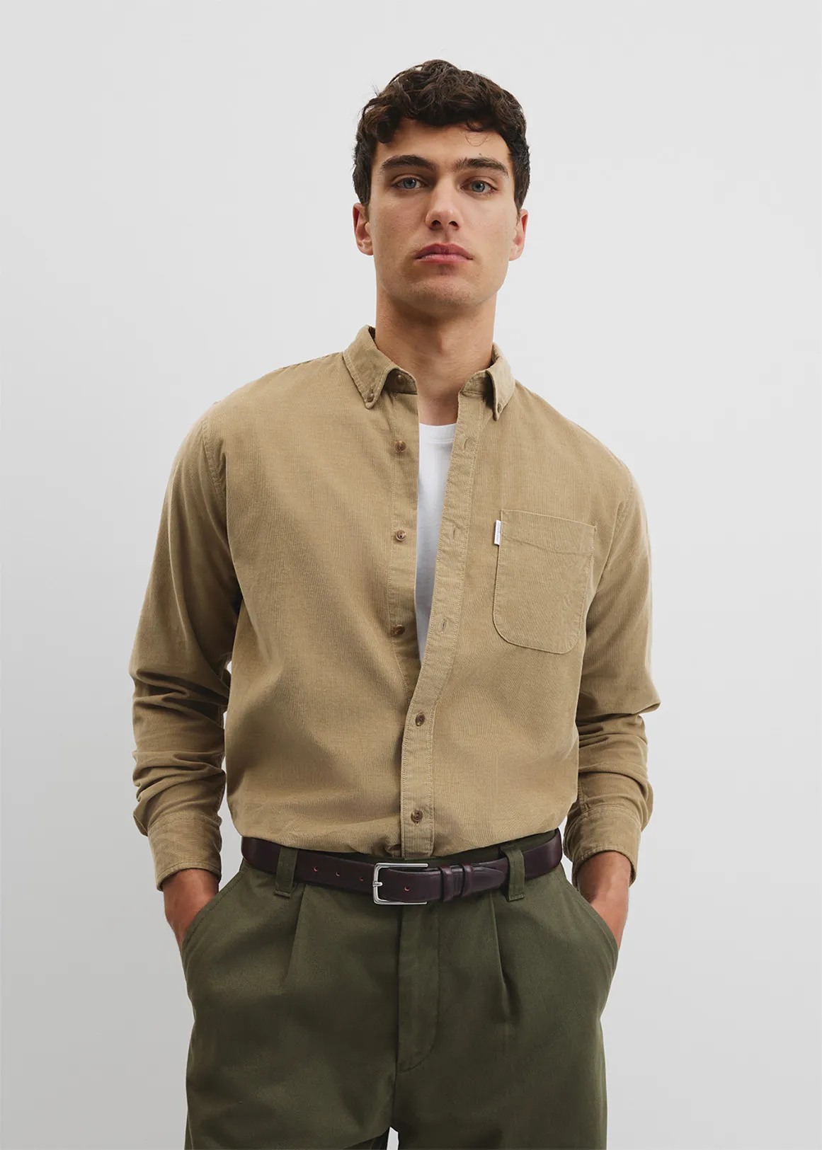 Regular Fit Corduroy Shirt - BARK1