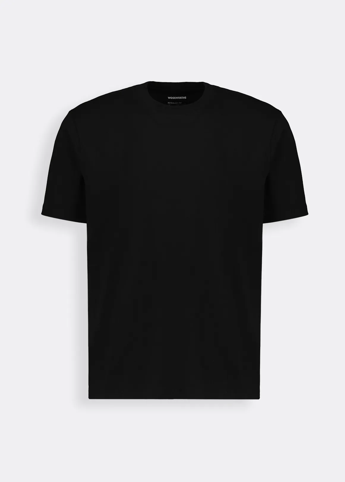 Regular Fit Crew Neck Cotton T-shirt - BLACK
