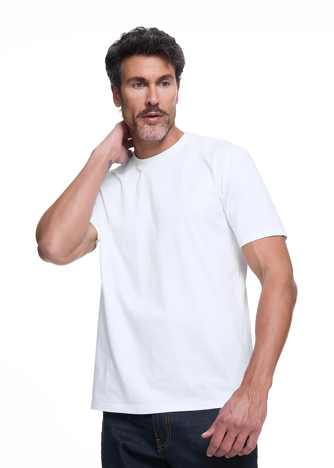 Regular Fit Crew Neck Cotton T-shirt - WHITE