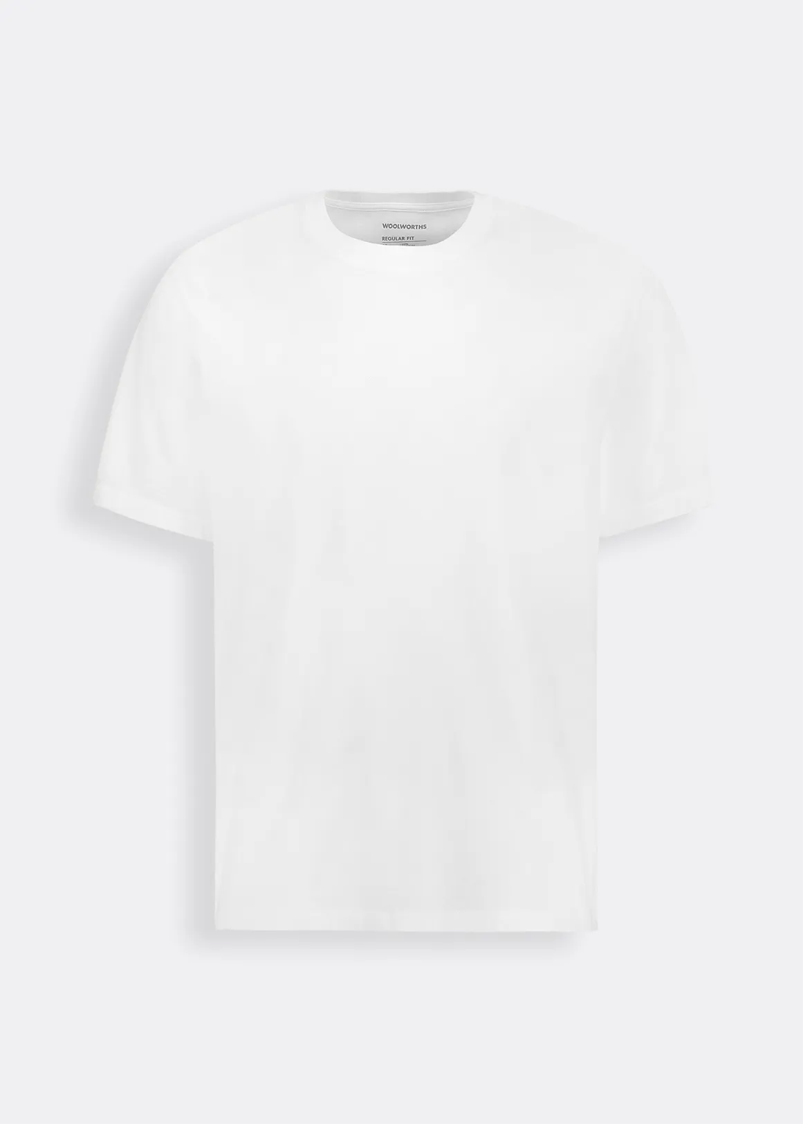 Regular Fit Crew Neck Cotton T-shirt - WHITE