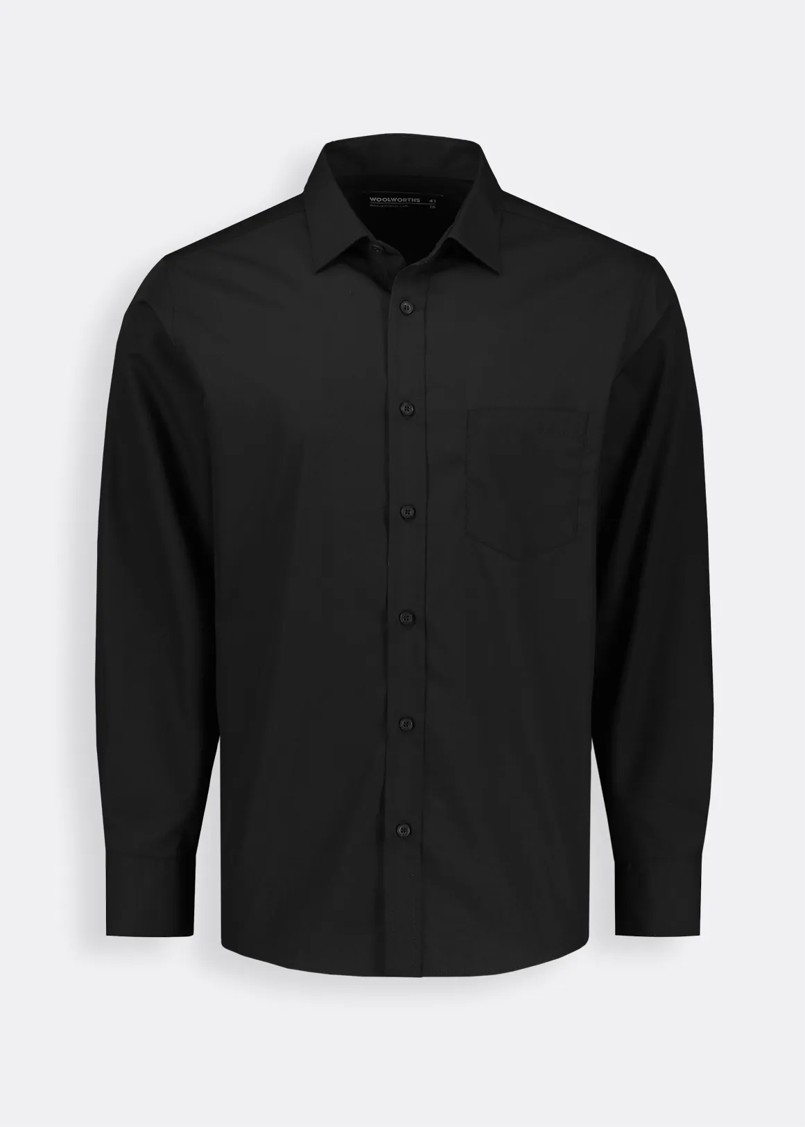 Regular Fit Easy Care Cotton Blend Colour Shirt - BLACK