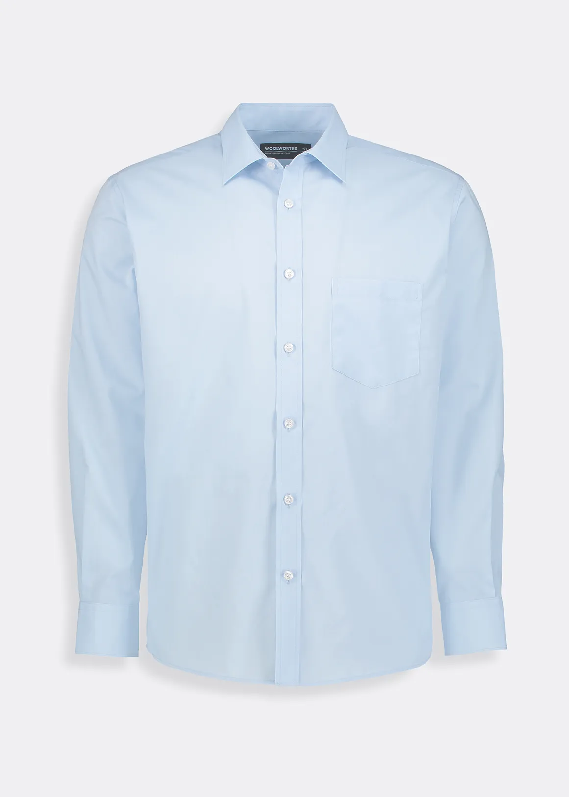 Regular Fit Easy Care Cotton Blend Colour Shirt - LIGHT BLUE