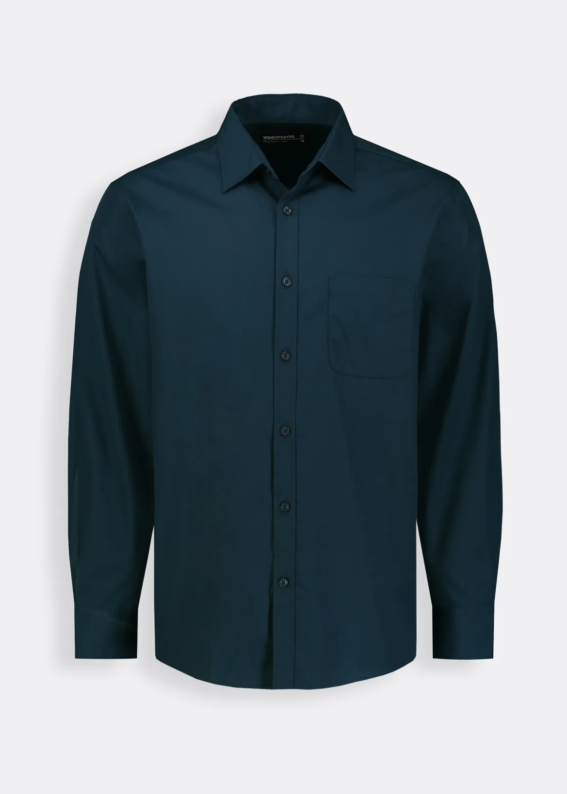 Regular Fit Easy Care Cotton Blend Colour Shirt - NAVY