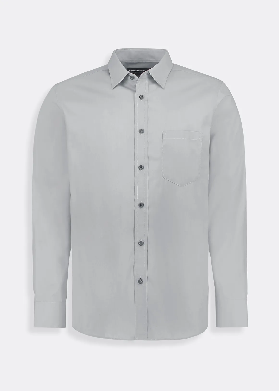 Regular Fit Easy Care Cotton Blend Colour Shirt - SILVER