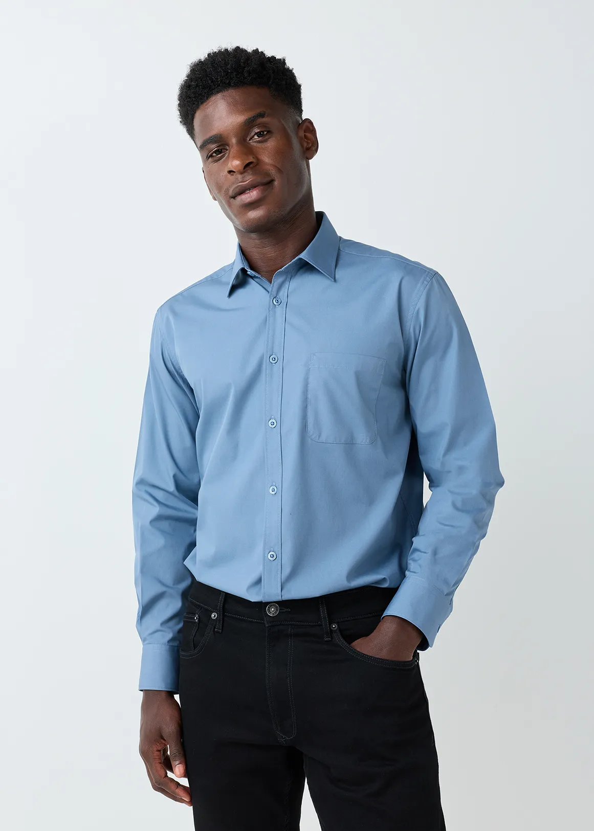 Regular Fit Easy Care Plain Colour Shirt - TEAL