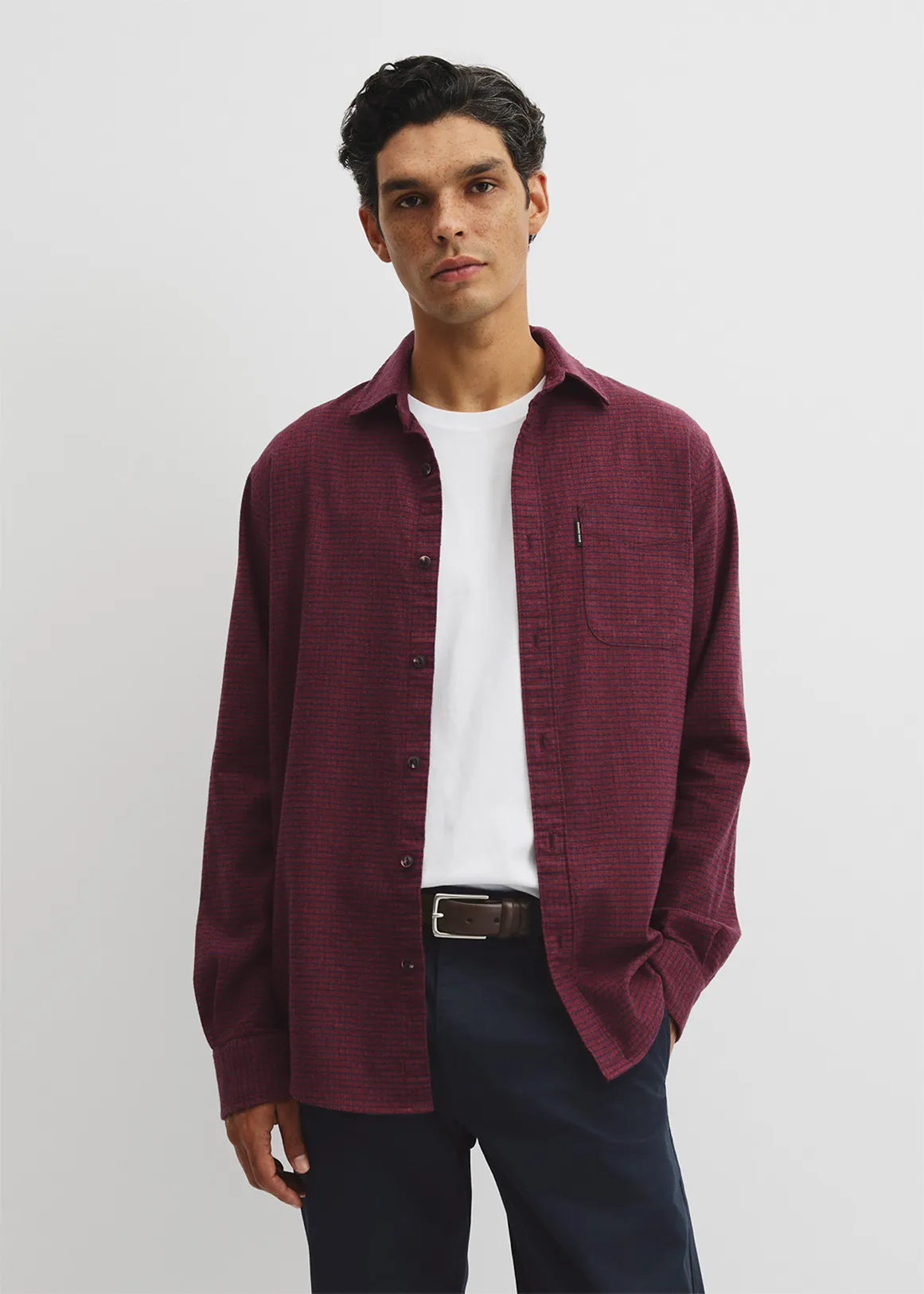 Regular Fit Flannel Check Shirt - FIG