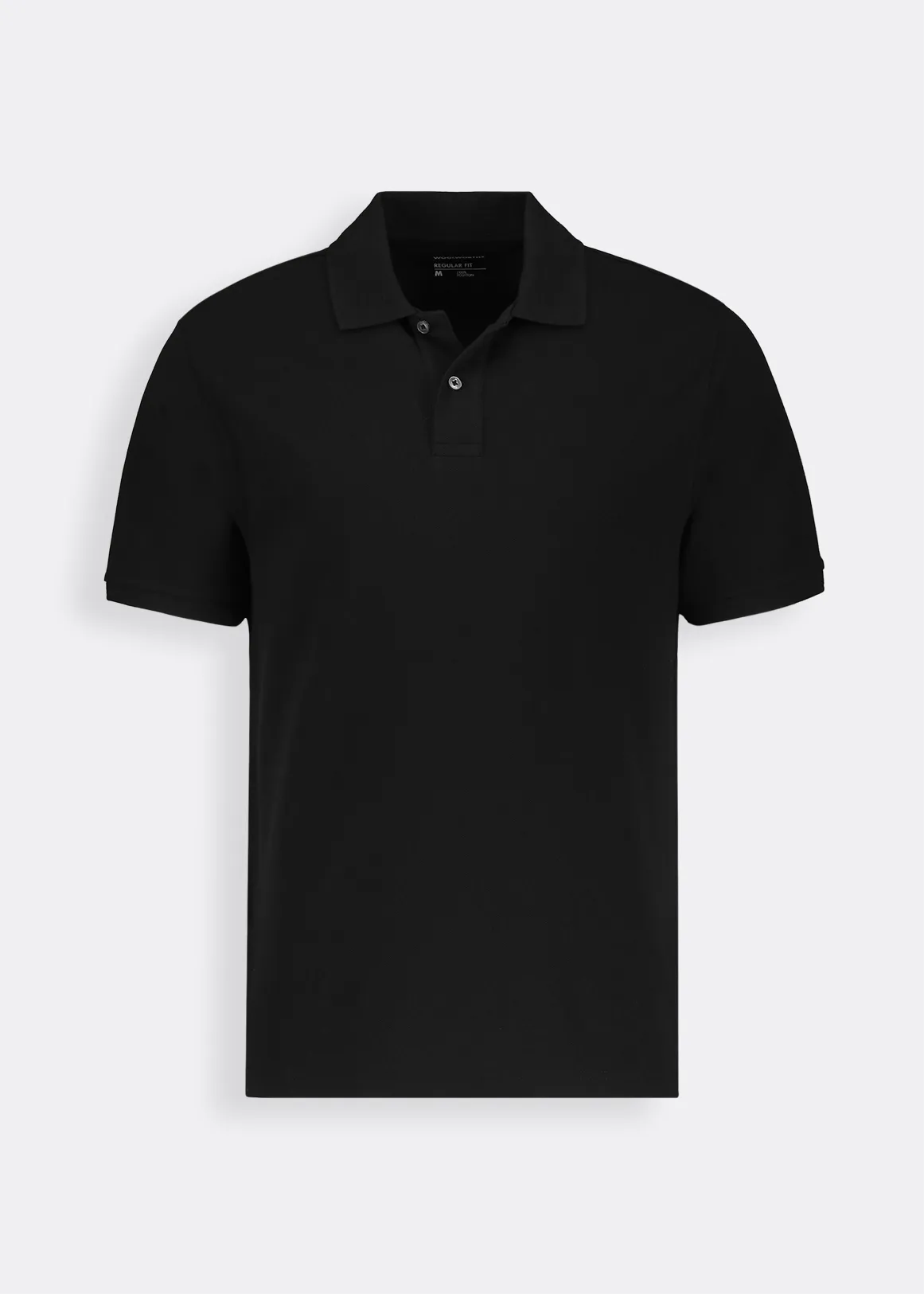 Regular Fit Pique Golfer - BLACK
