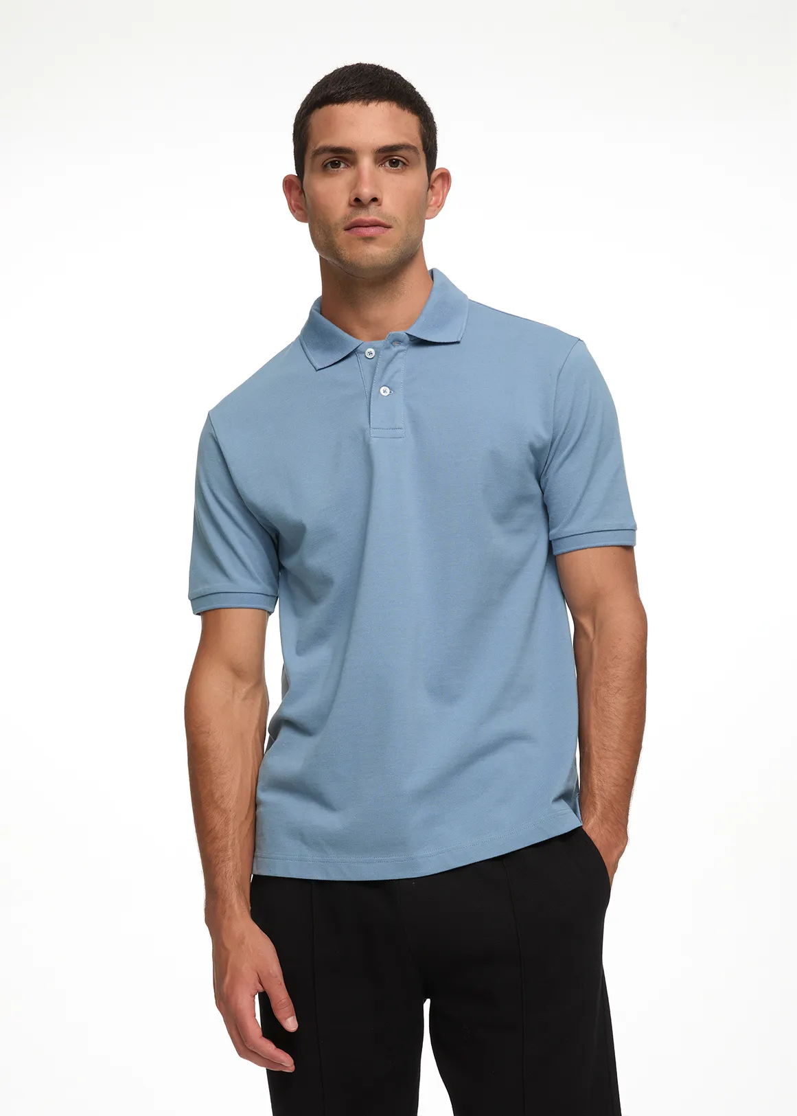 Regular Fit Pique Golfer - BLUE