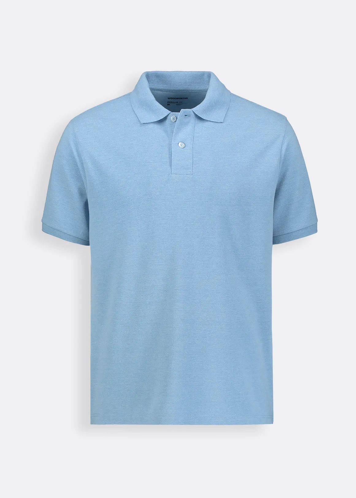 Regular Fit Pique Golfer - BLUE MELANGE