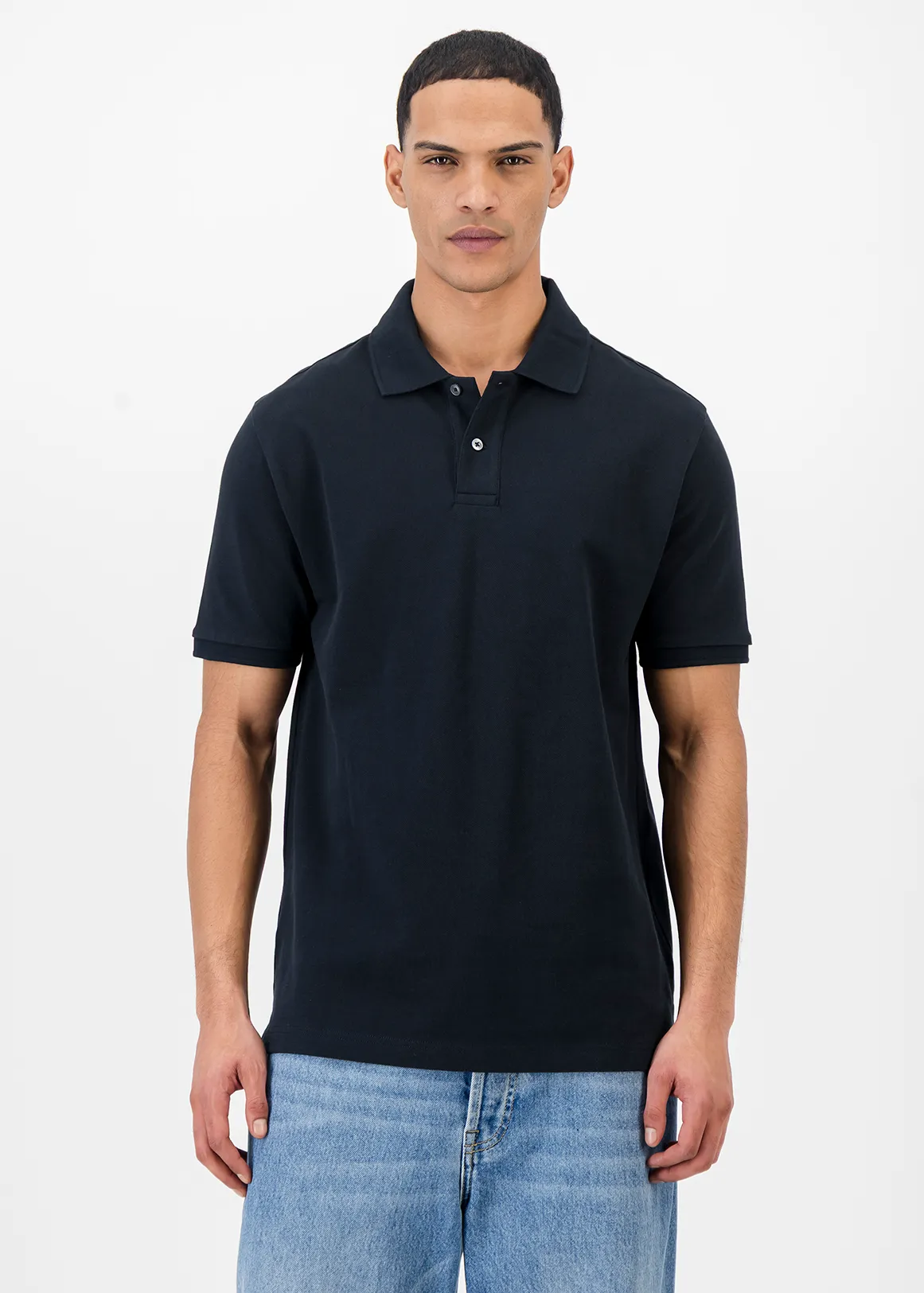 Regular Fit Pique Golfer - NAVY