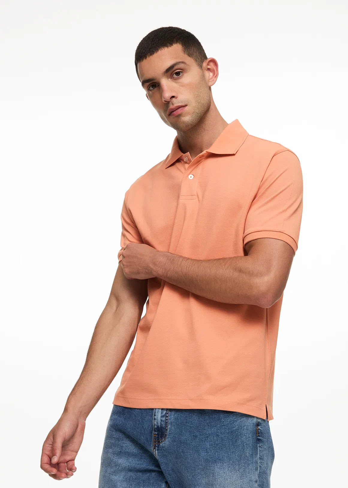 Regular Fit Pique Golfer - ORANGE
