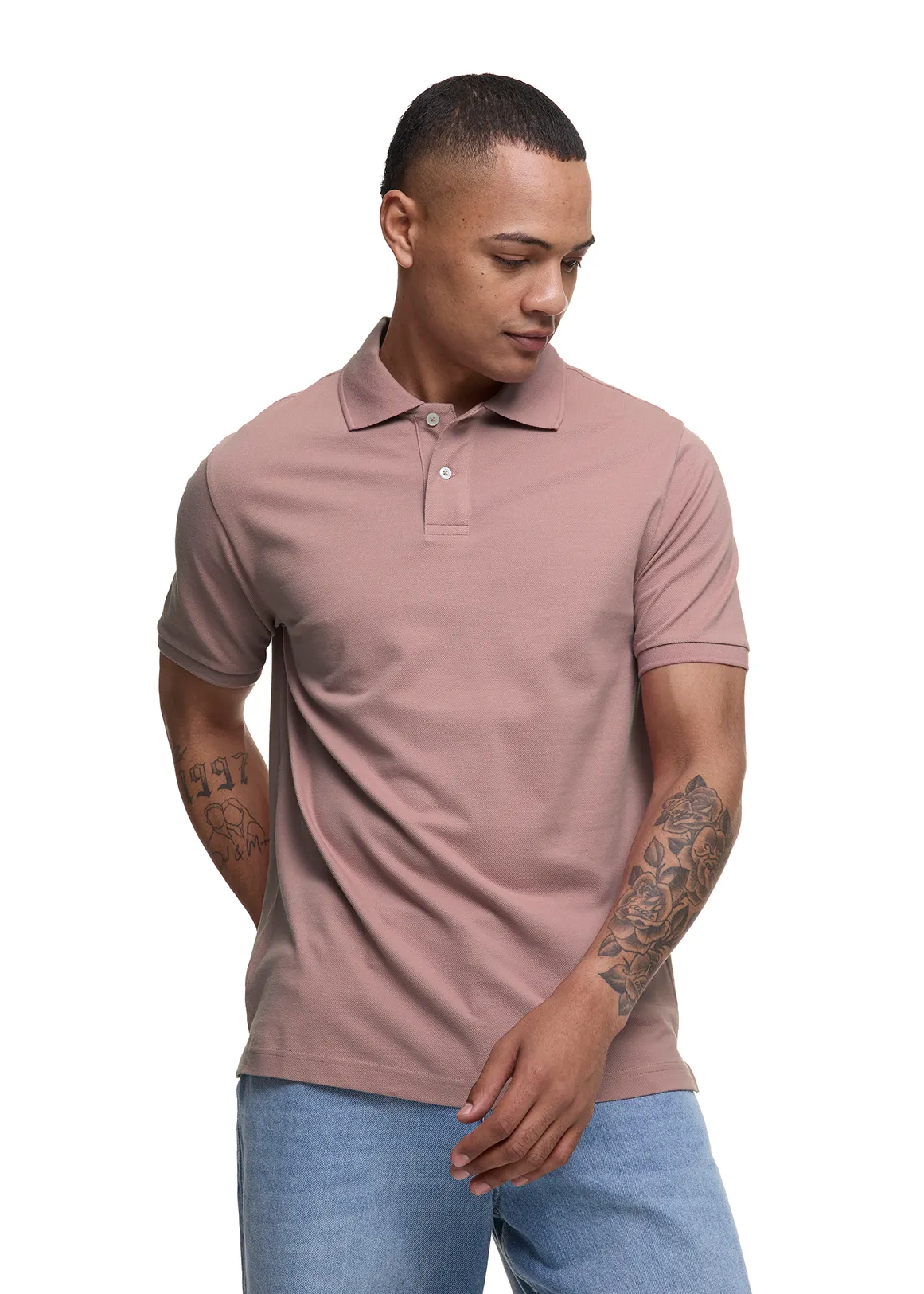 Regular Fit Pique Golfer - PINK