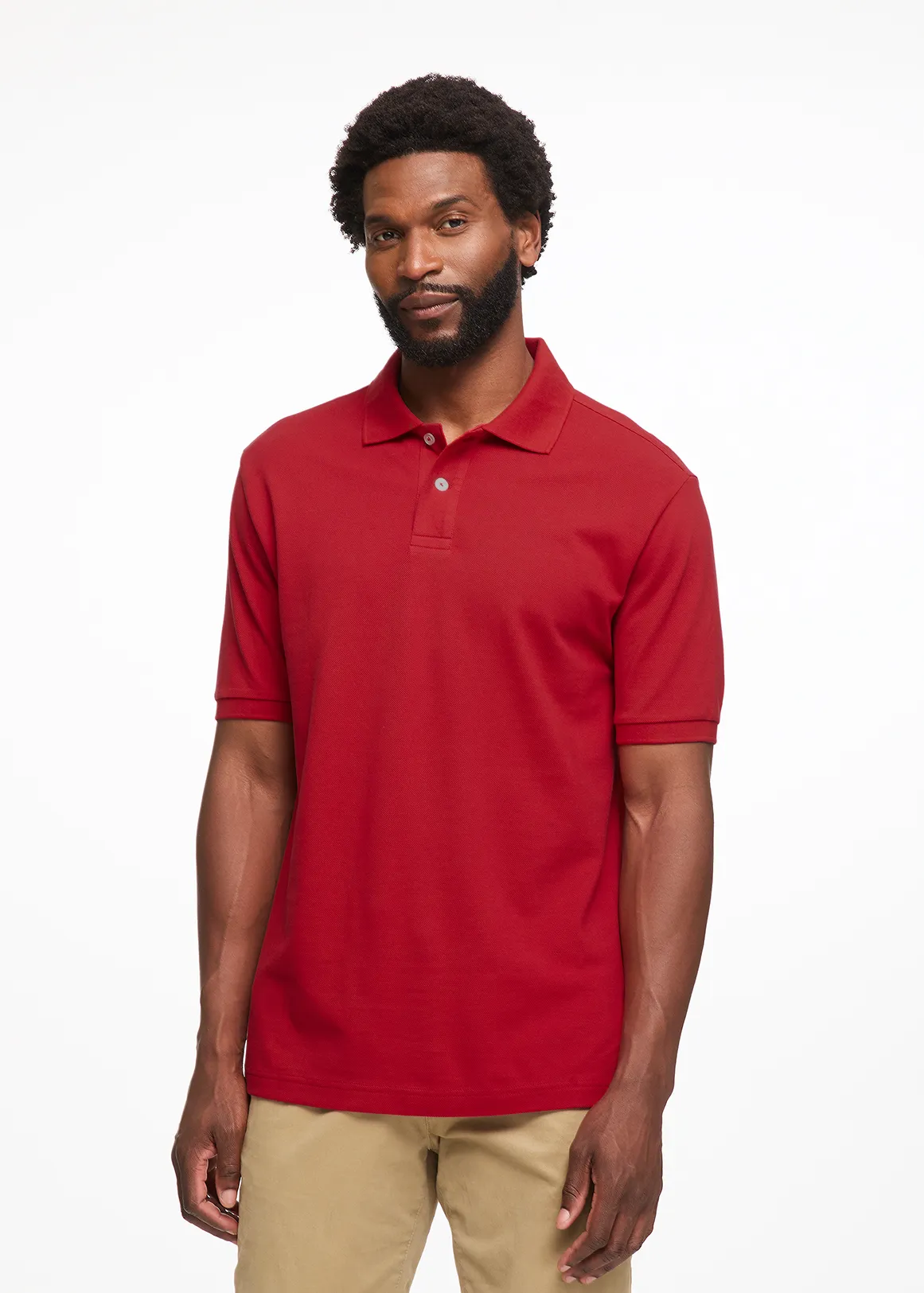 Regular Fit Pique Golfer - RED