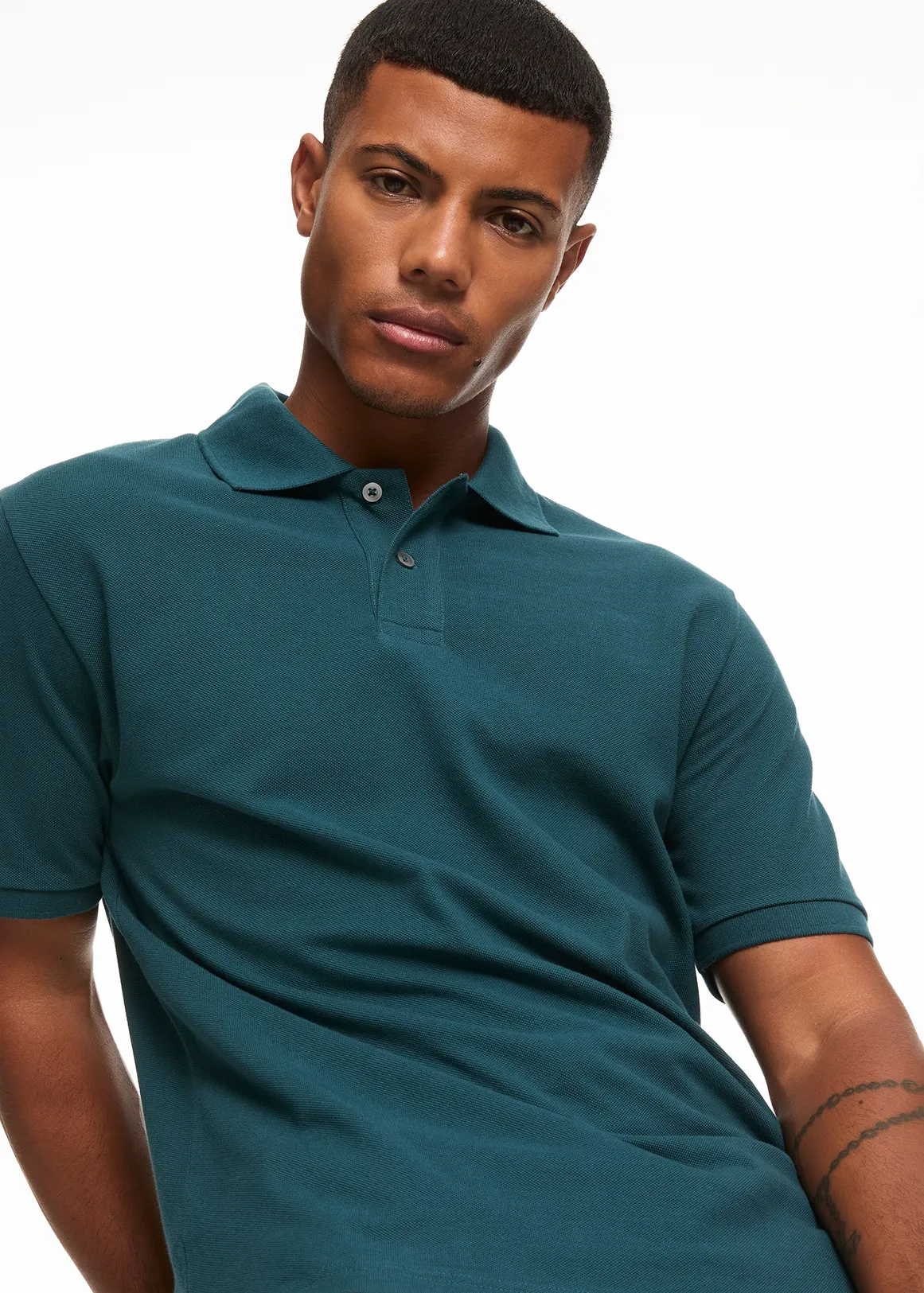 Regular Fit Pique Golfer - TEAL