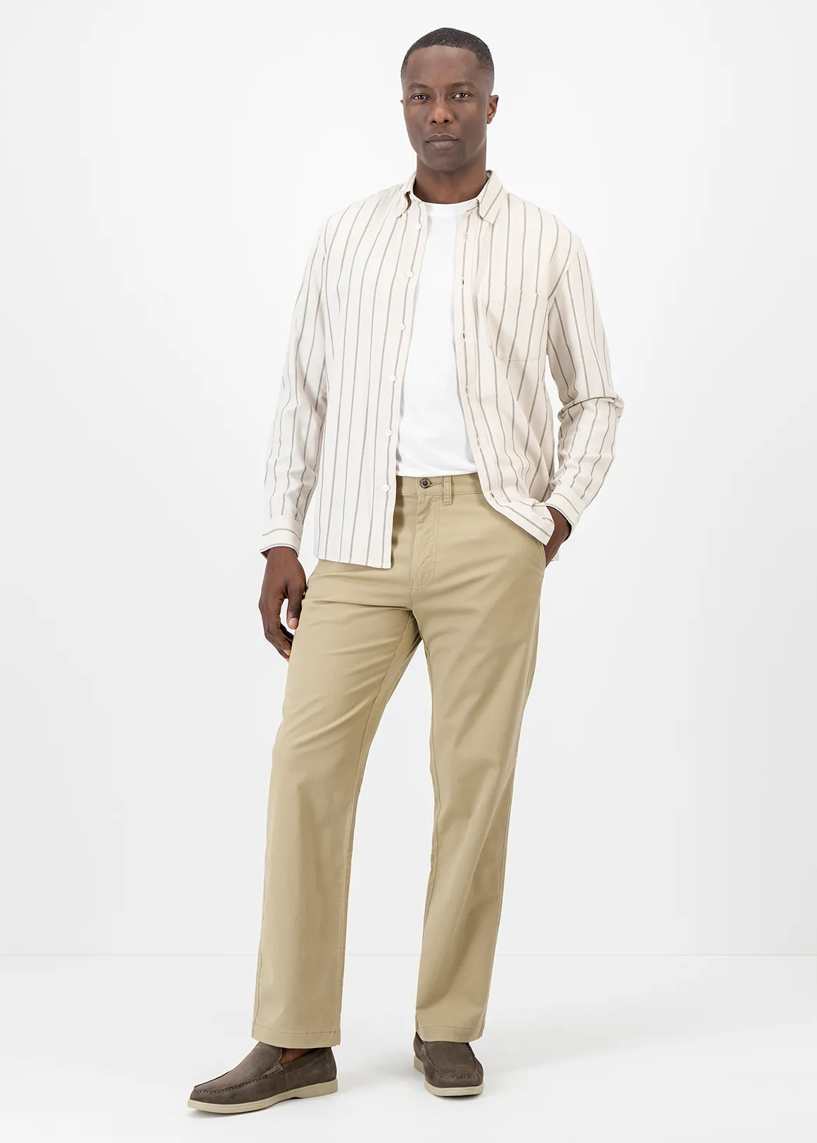 Regular Fit Stretch Cotton Chinos - CAMEL