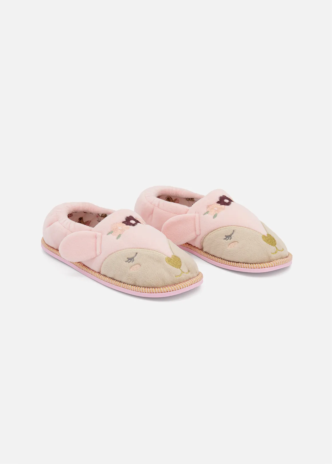 Reindeer Novelty Stokie Slippers (Size 12-6) Older Girl - X PINK