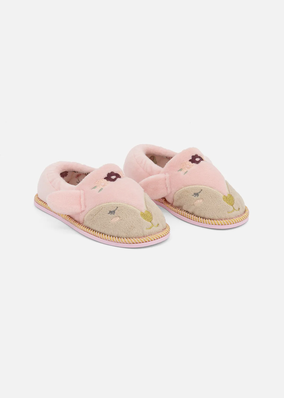 Reindeer Novelty Stokie Slippers (Size 5-13) Younger Girl - X PINK