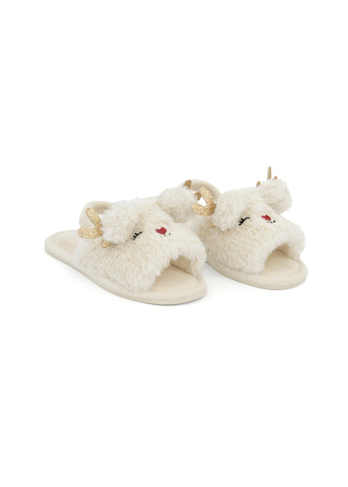 Reindeer Slippers (Size 5-13) Younger Girl - X WHITE