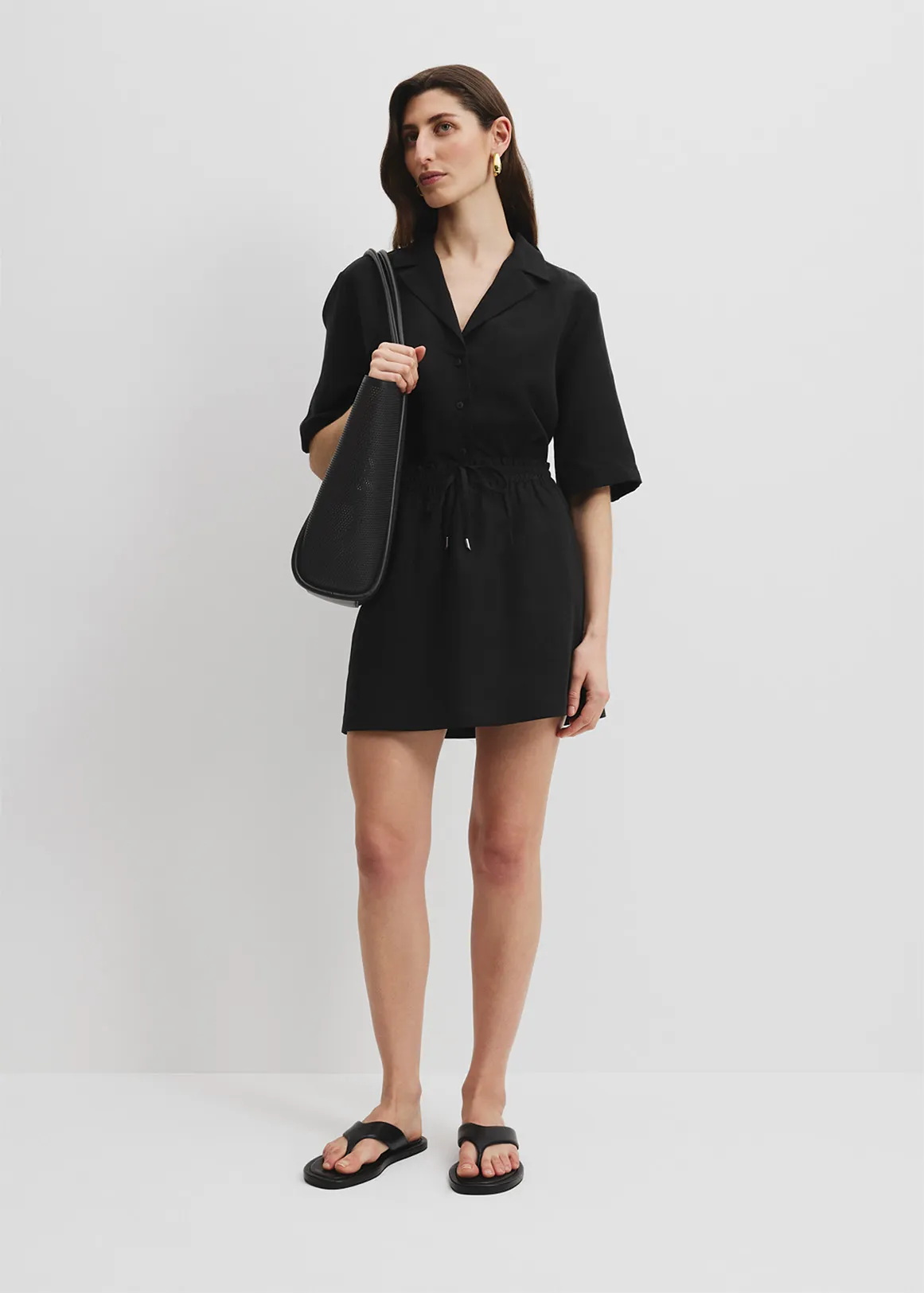 Relaxed Pull-On Skirt - BLACK