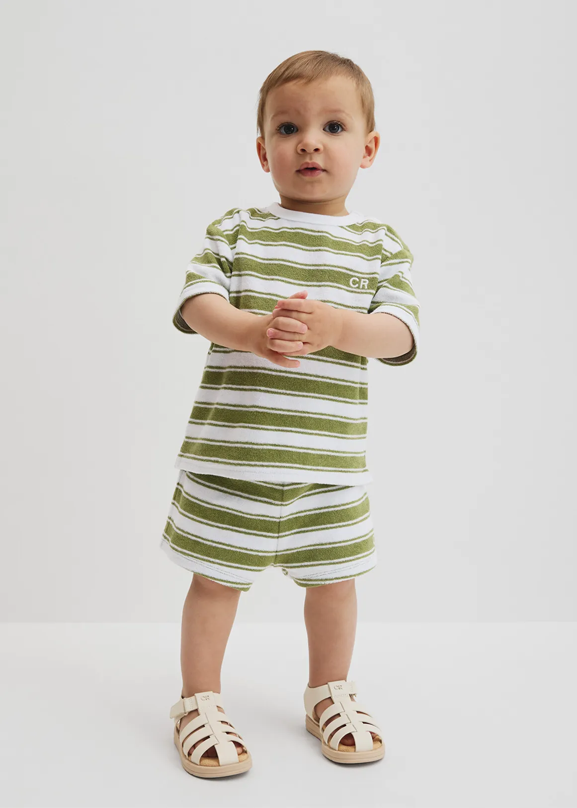 Relaxed Terry T-Shirt - PEAR STRIPE