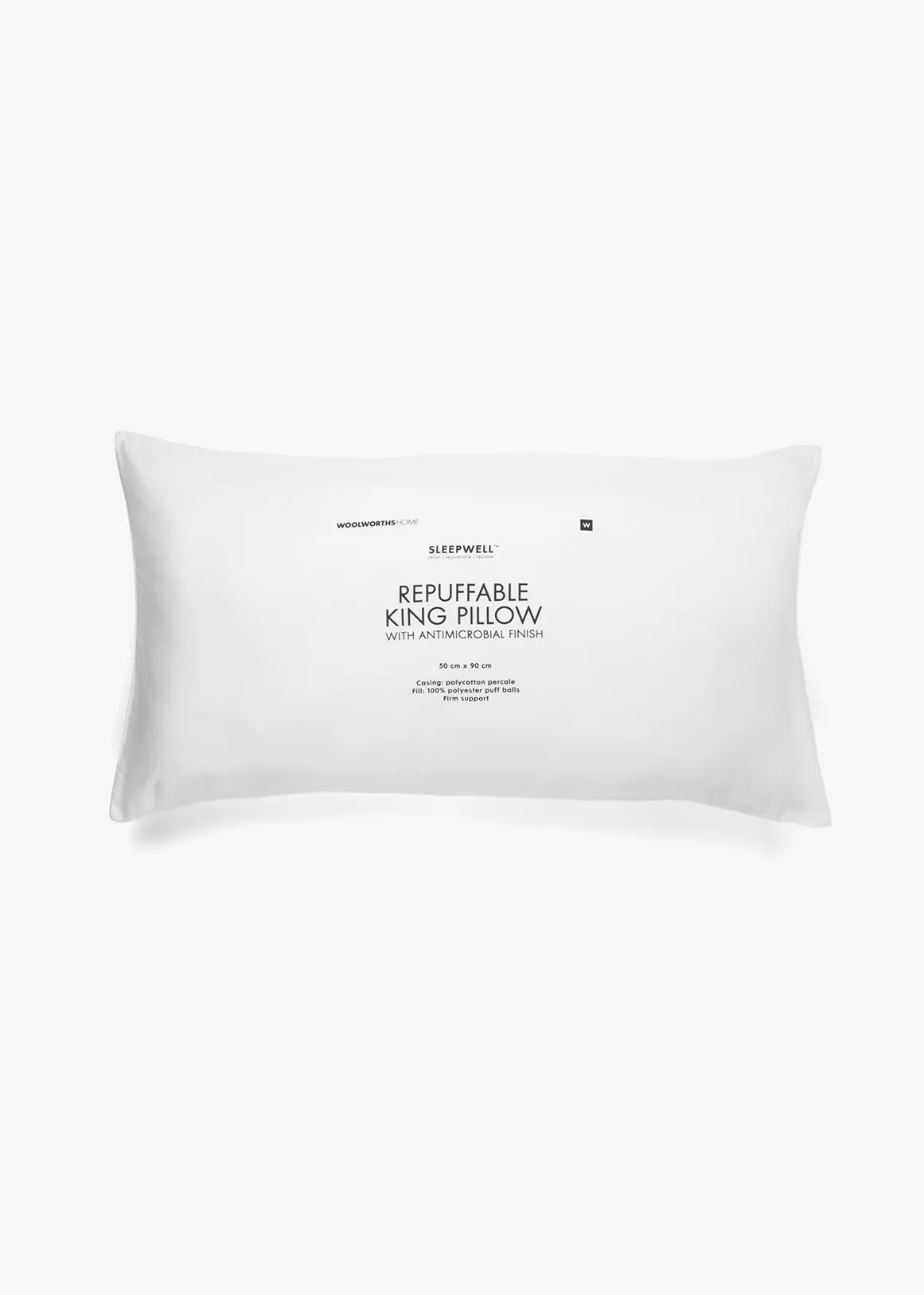 Repuffable Hypoallergenic Firm Support King Pillow - WHITE