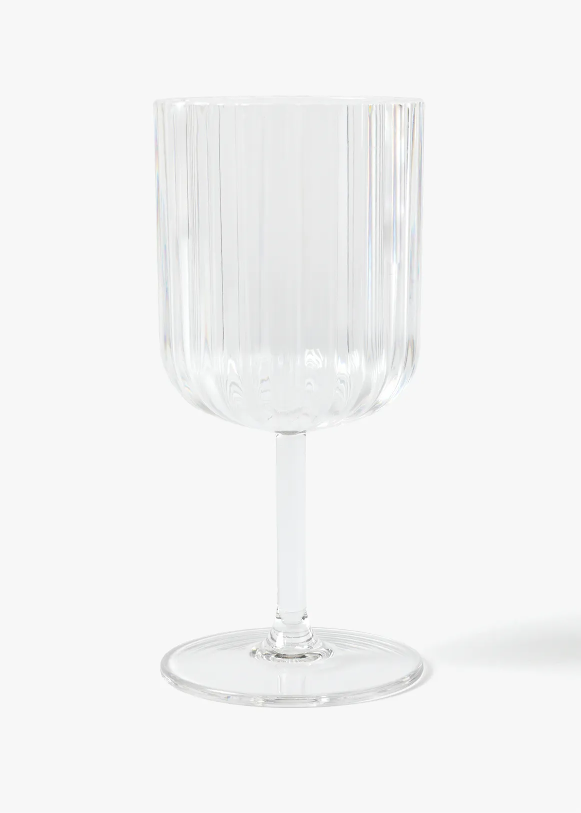 Ribbed Acrylic Wine Glass - CLEAR