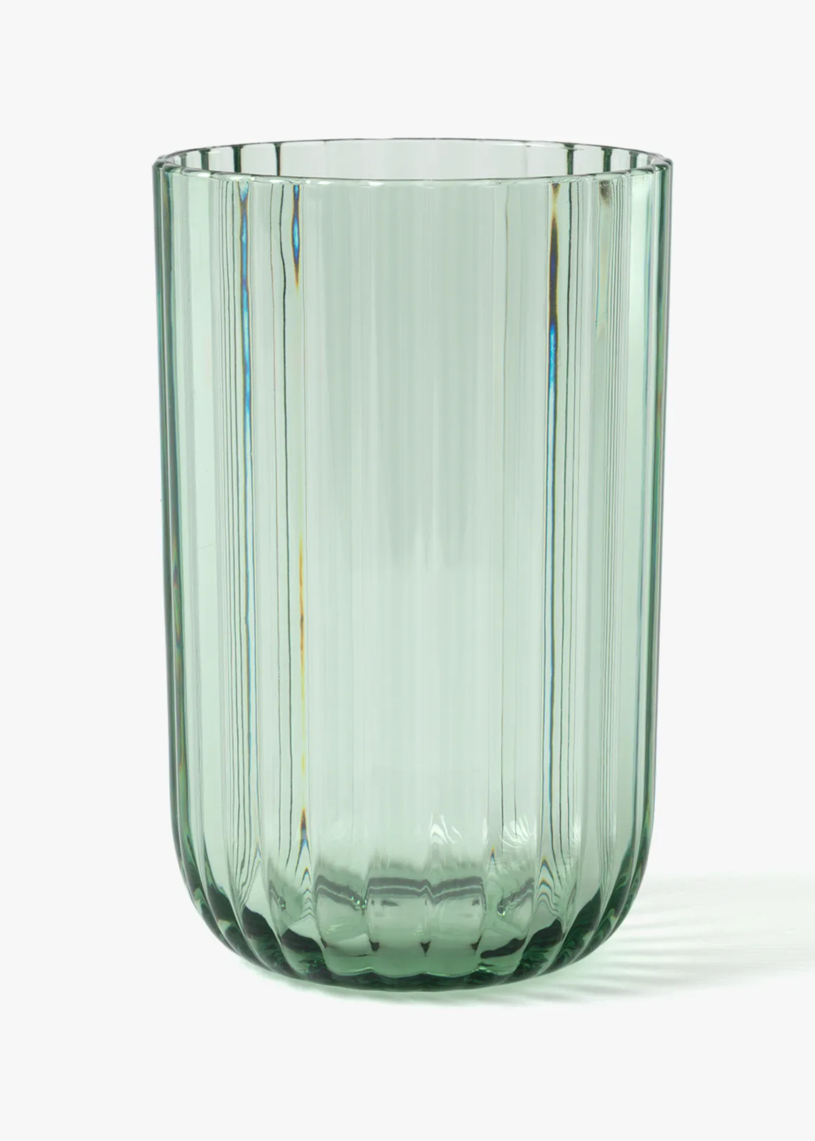 Ribbed Hi-Ball Glass - GREEN