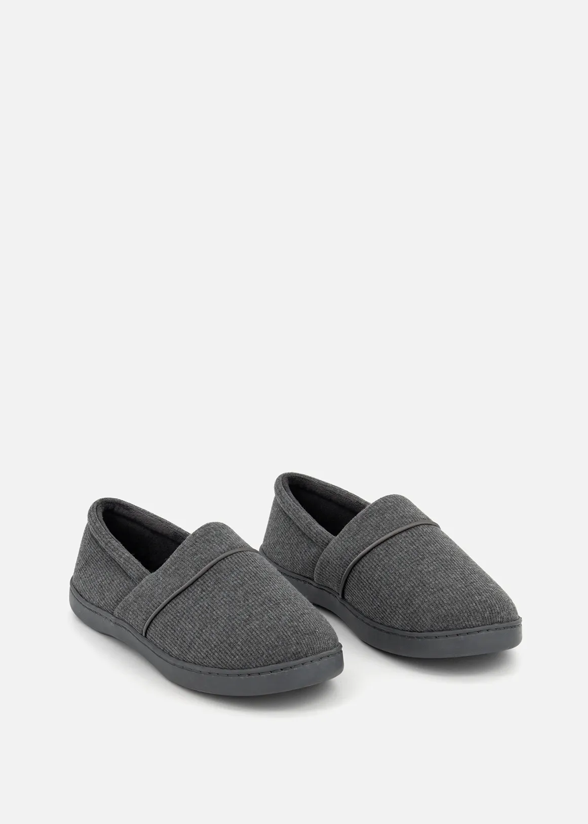 Ribbed Slippers - CHARCOAL