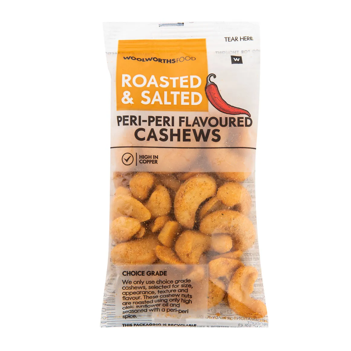 Roasted and Salted Peri Peri Cashew Nuts 30 g