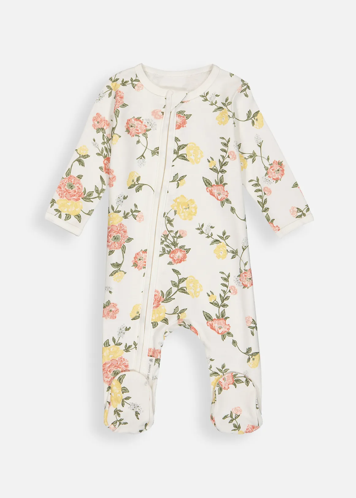 Rose Floral Organic Cotton Zip Sleepsuit - X CREAM
