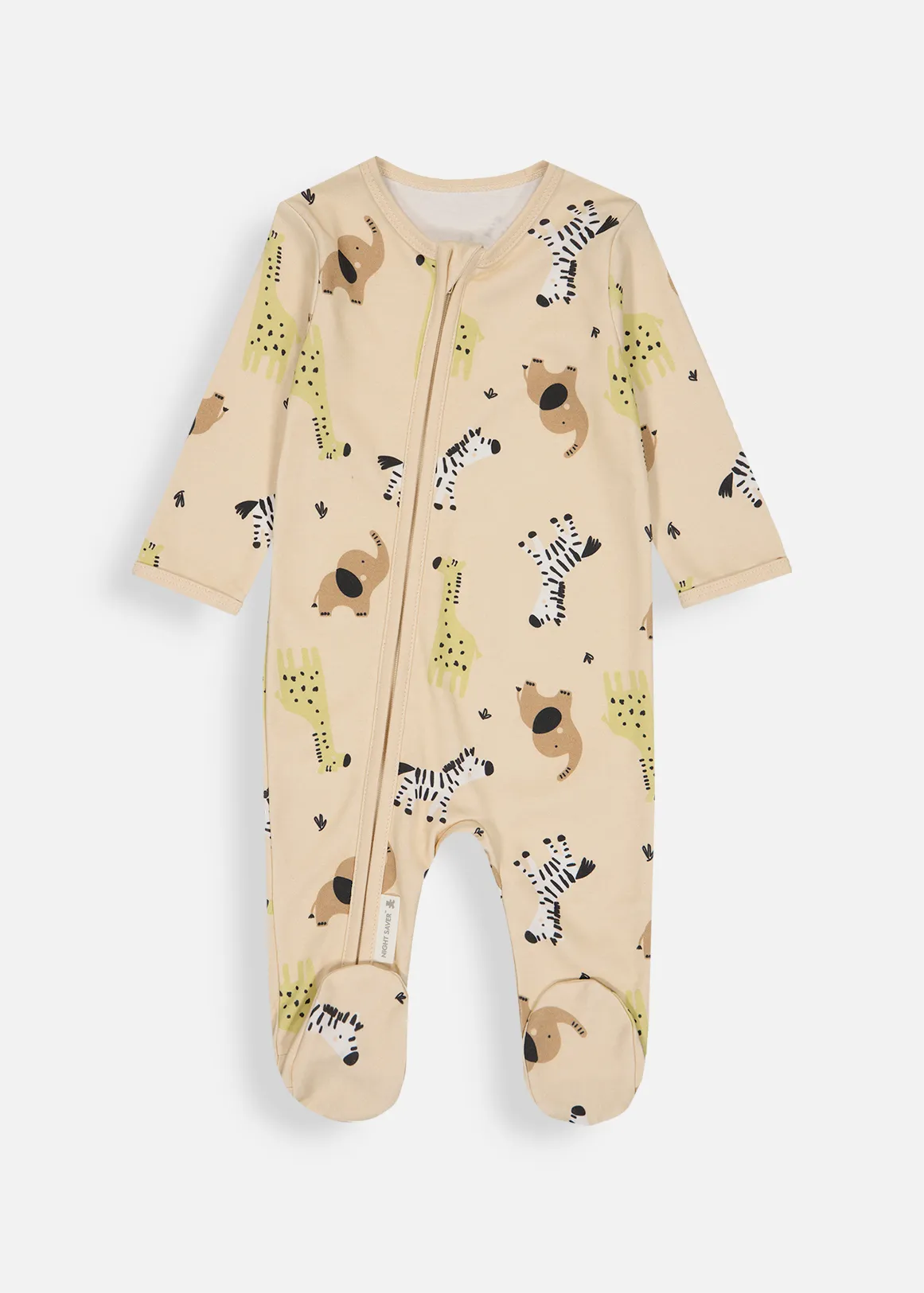 Safari Organic Cotton Zip Sleepsuit - X NATURAL