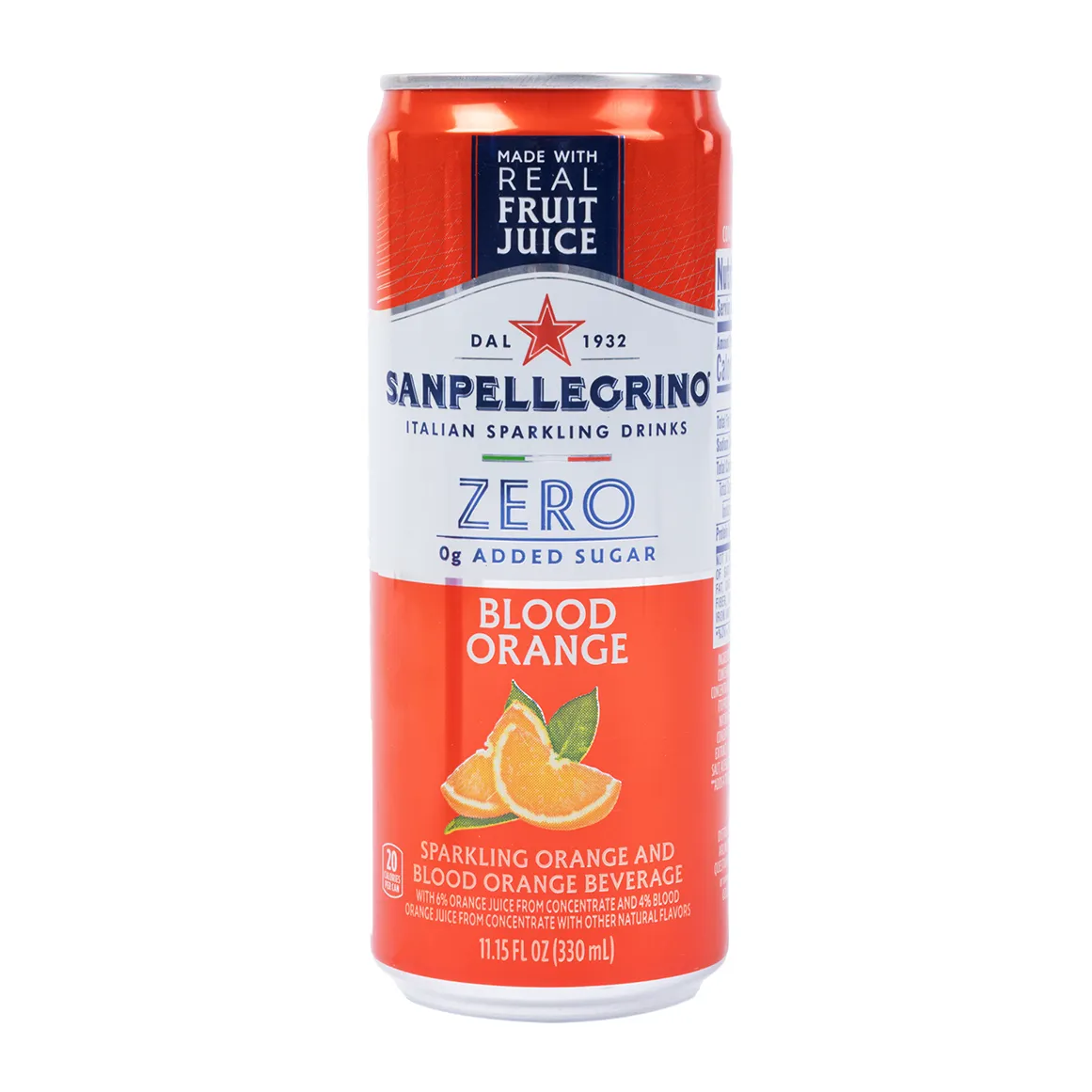 Sanpellegrino Zero Sugar Blood Orange Sparkling Drink Can 330 ml