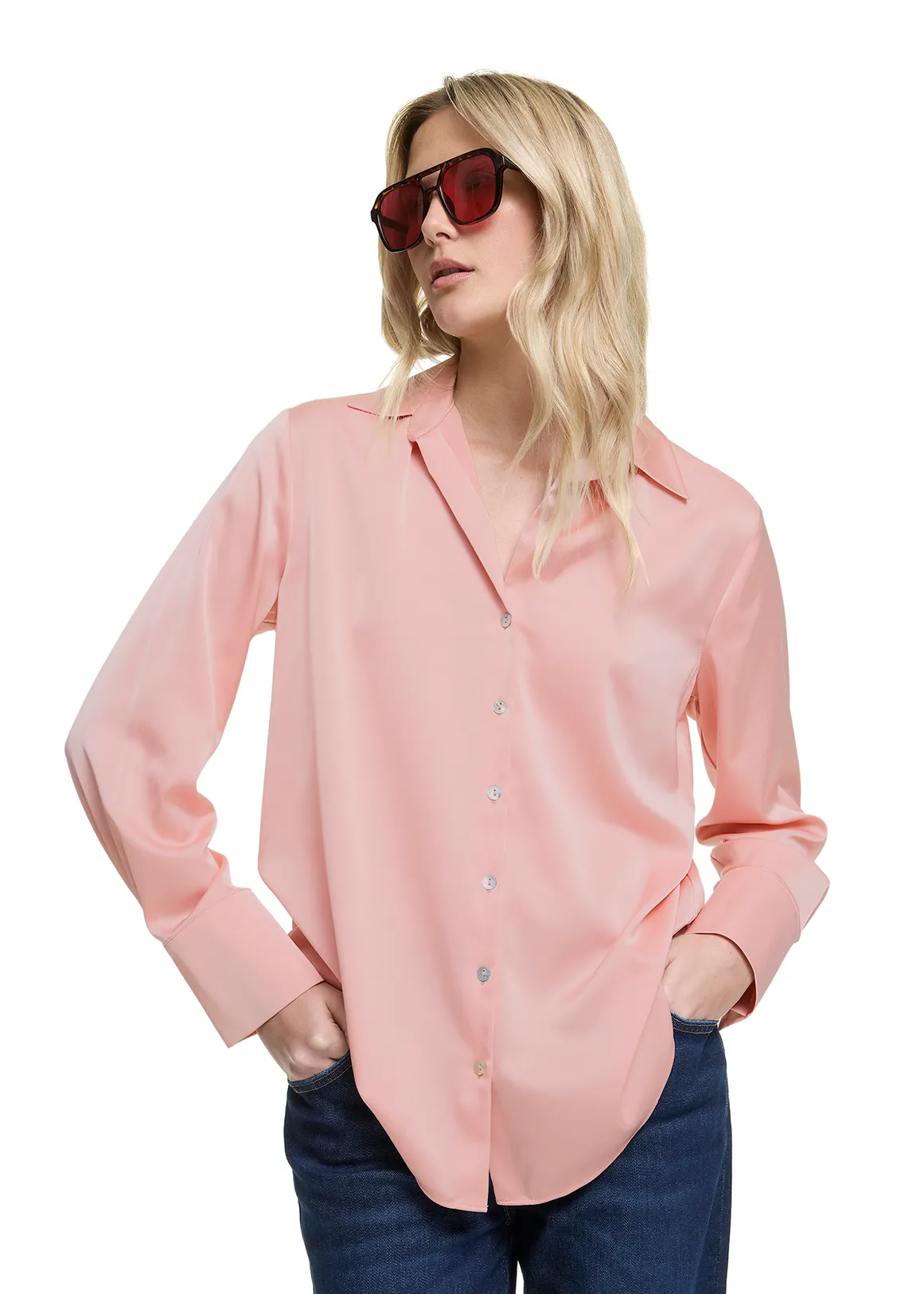 Satin Shirt - LIGHT PINK