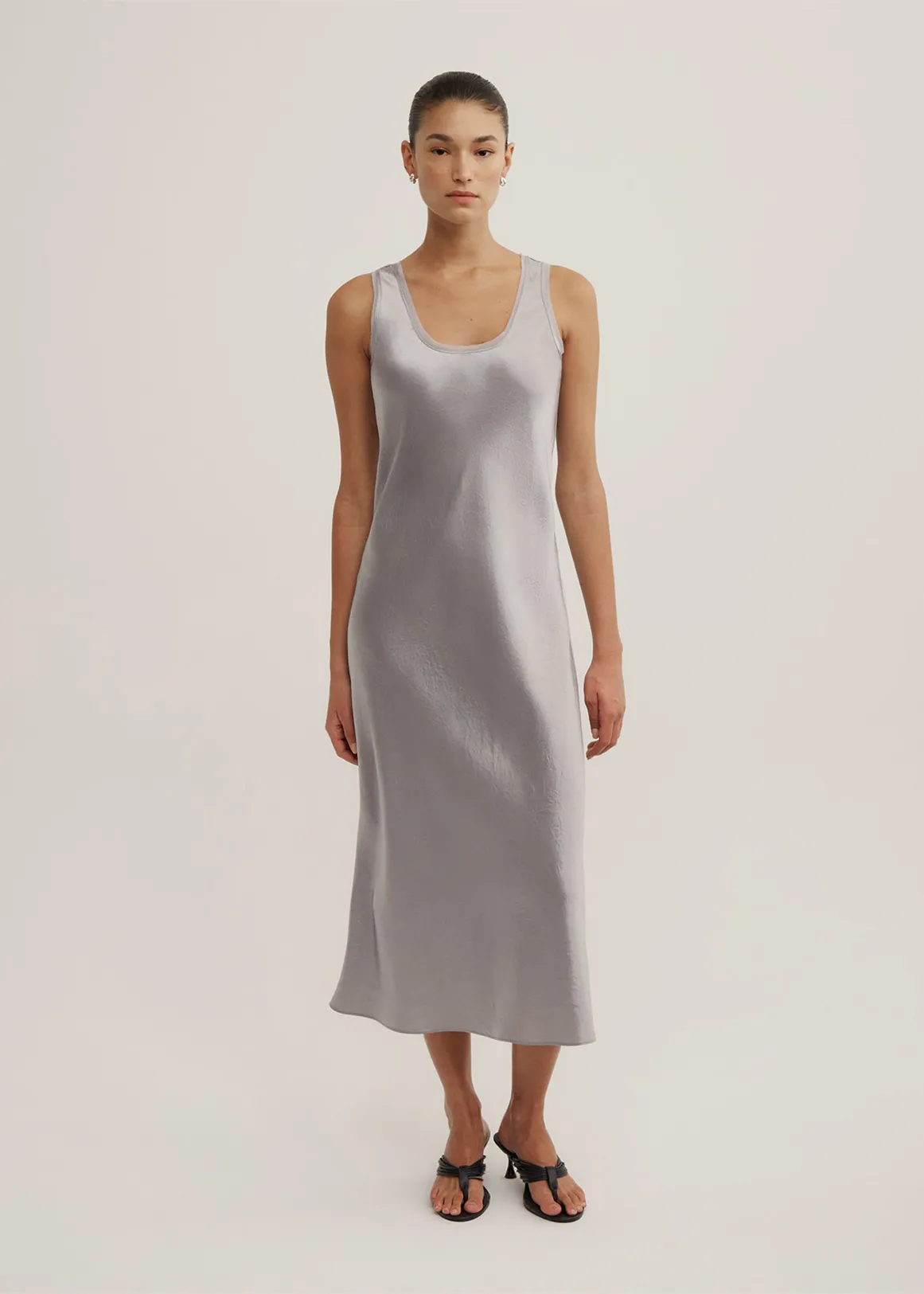 Scoop Neck Slip Dress - SILVER