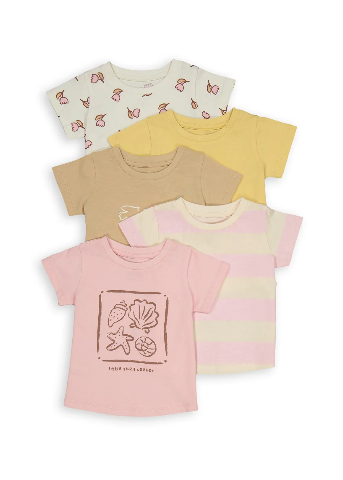 Sea Life Cotton T-shirts 5 Pack - X PINK