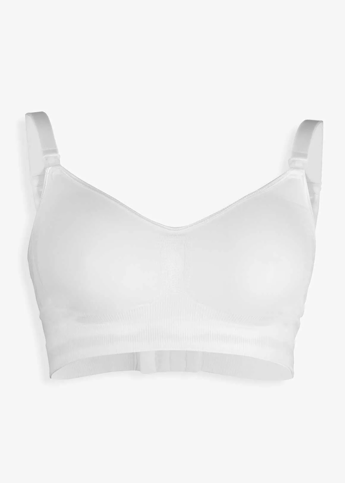 Seamless Adjustable Drop Cup Nursing Bra - WHITE