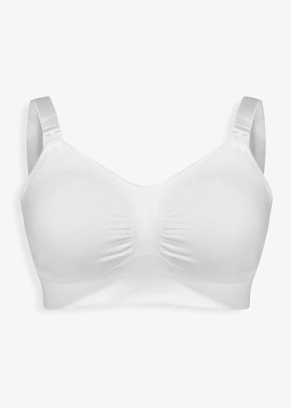 Seamless Padded Nursing Bra - WHITE