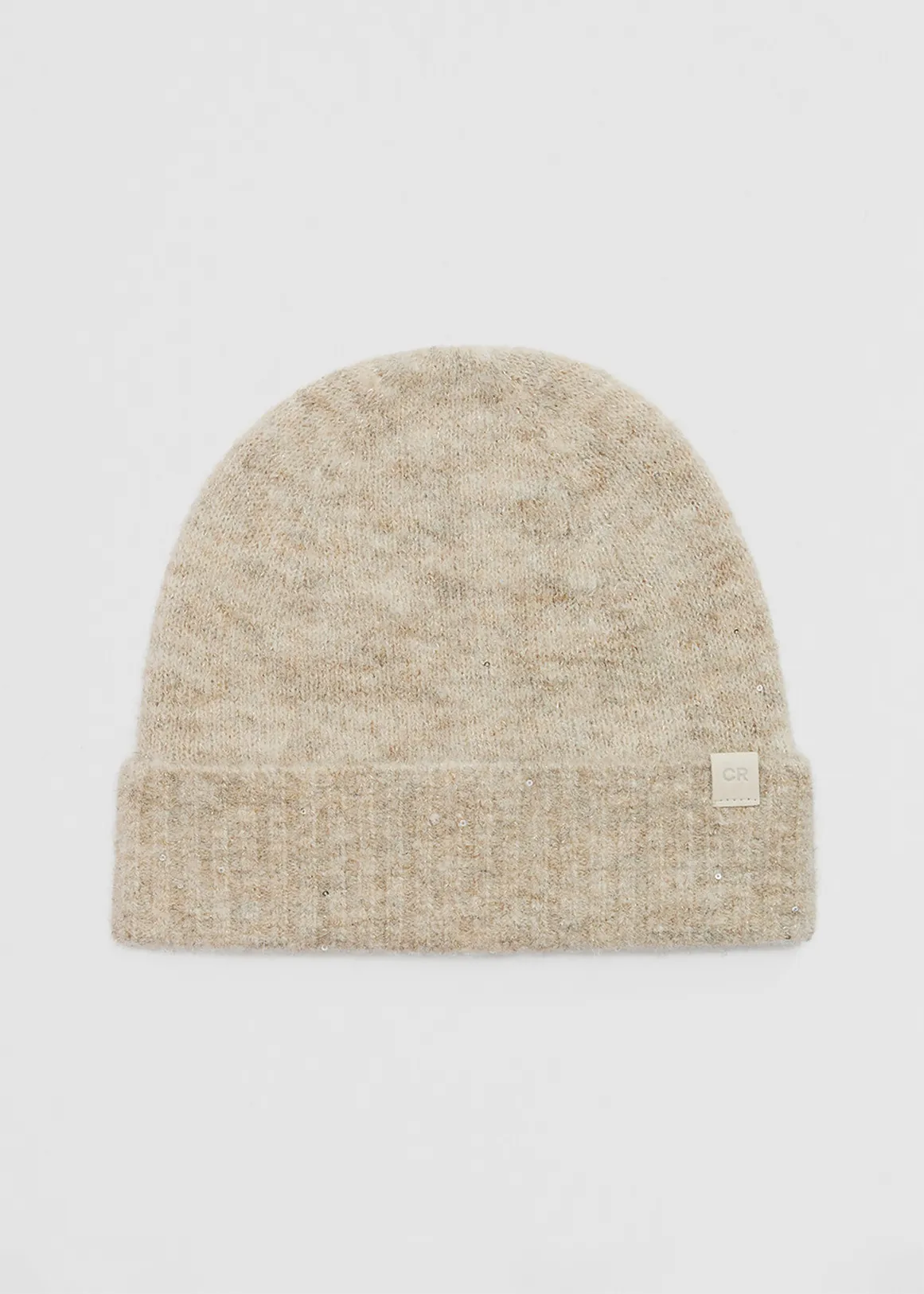 Sequin Fluffy Beanie - OATMEAL