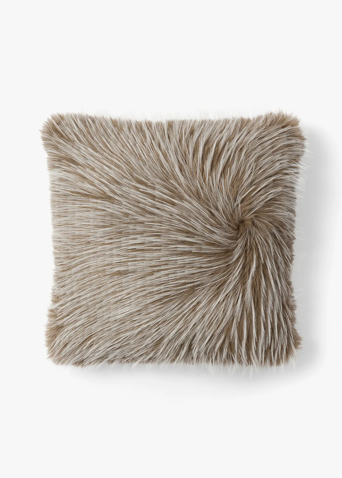 Shaggy Fur Scatter Cushion 50x50cm - X BROWN
