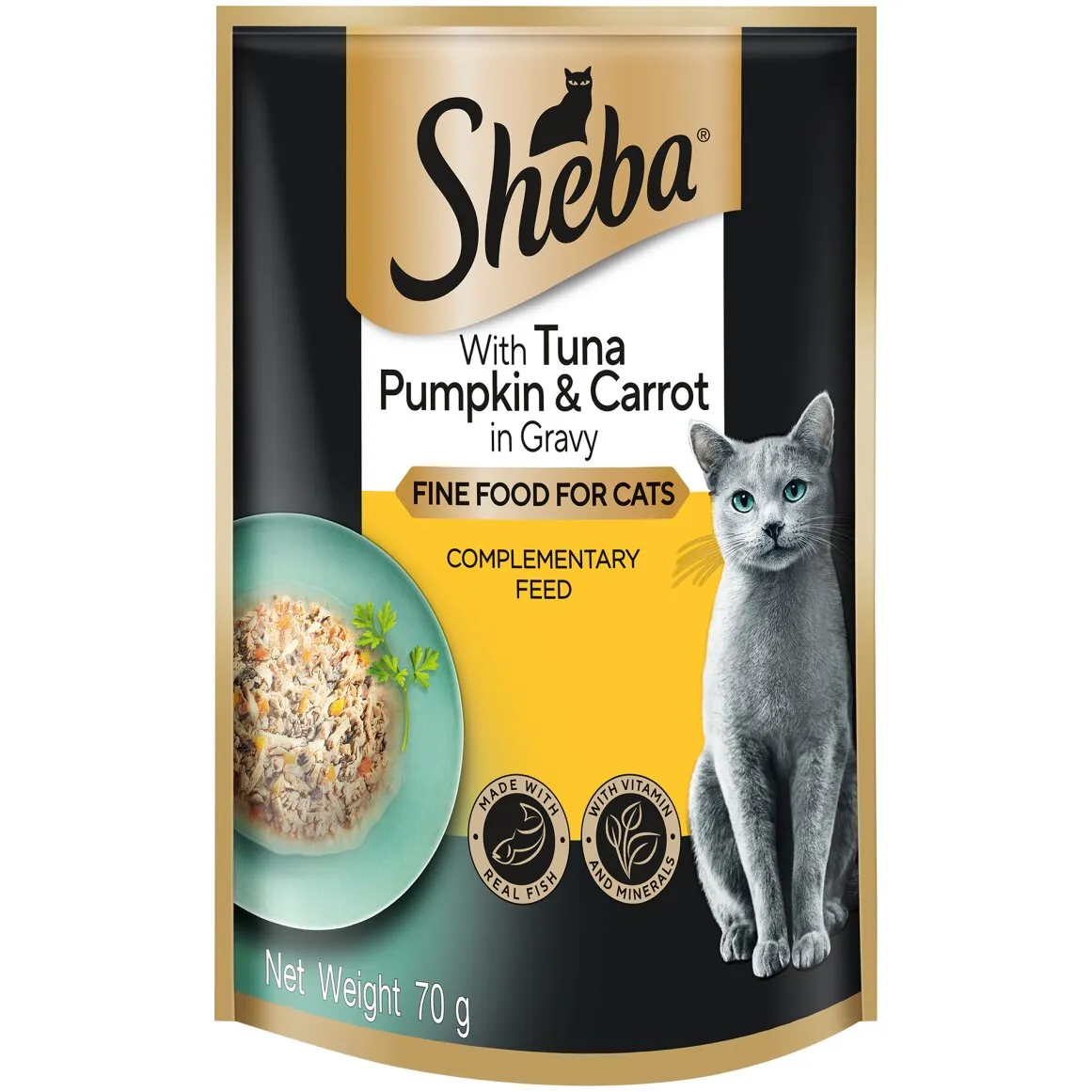 Sheba Cat Food With Tuna Pumpkin and Carrot in Gravy 70 g