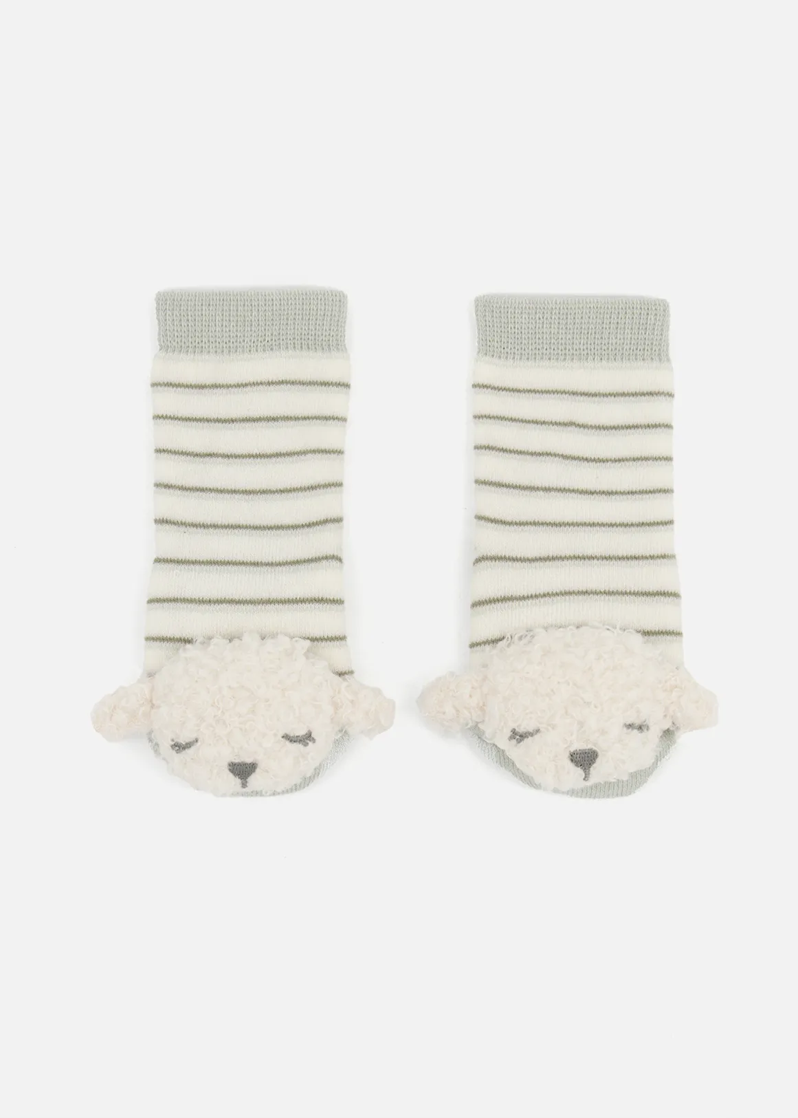Sheep Cotton Rich Rattle Socks - X GREEN